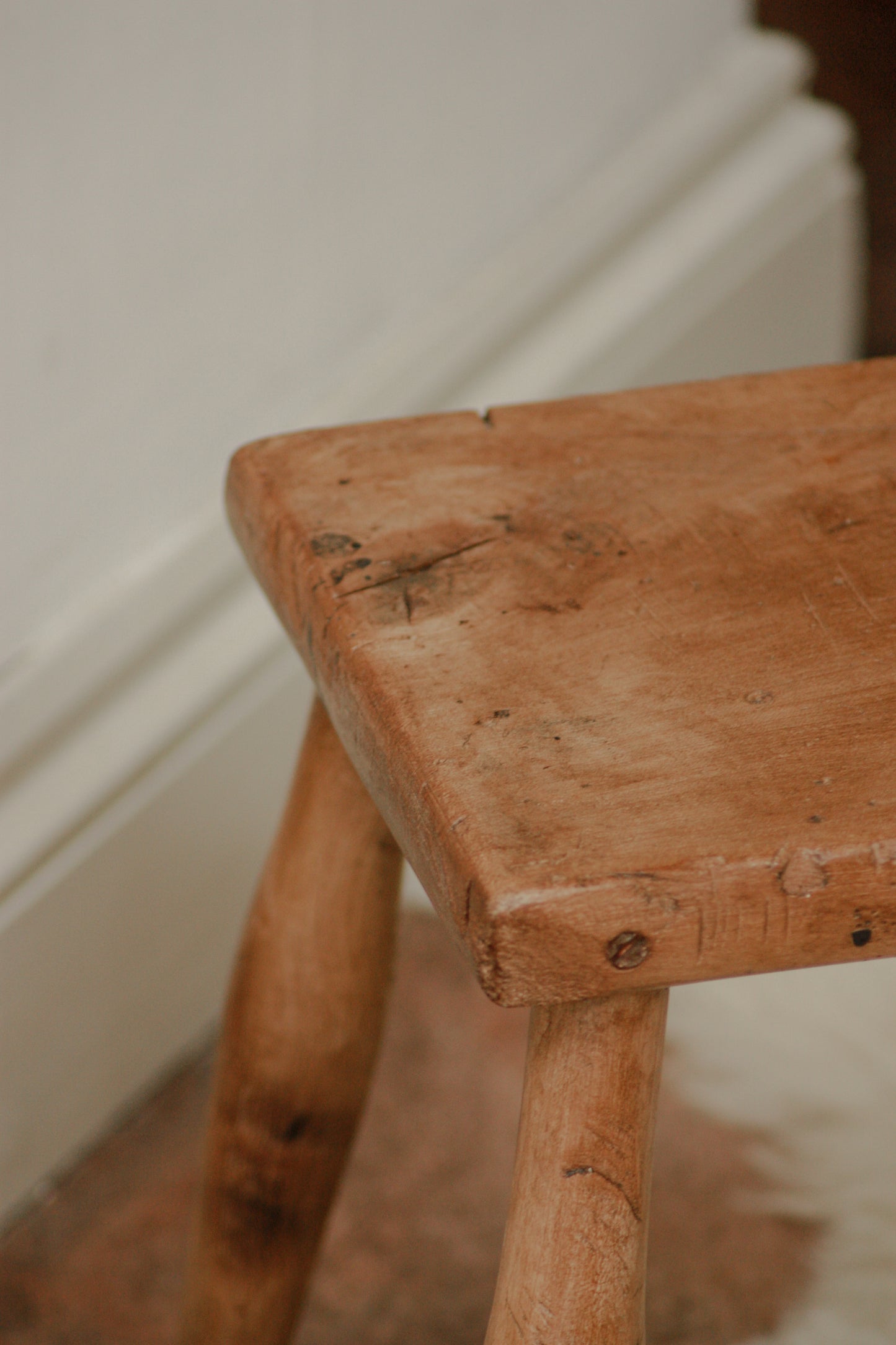 Vintage rustic wooden stool