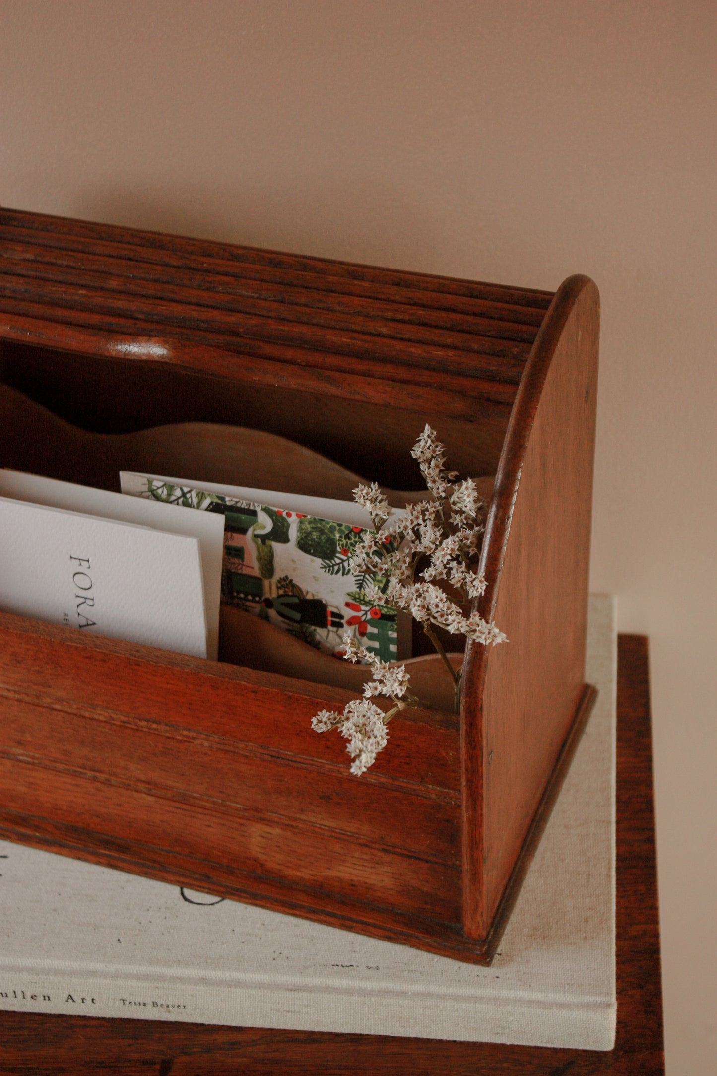 Vintage roll top desk organiser | letter rack