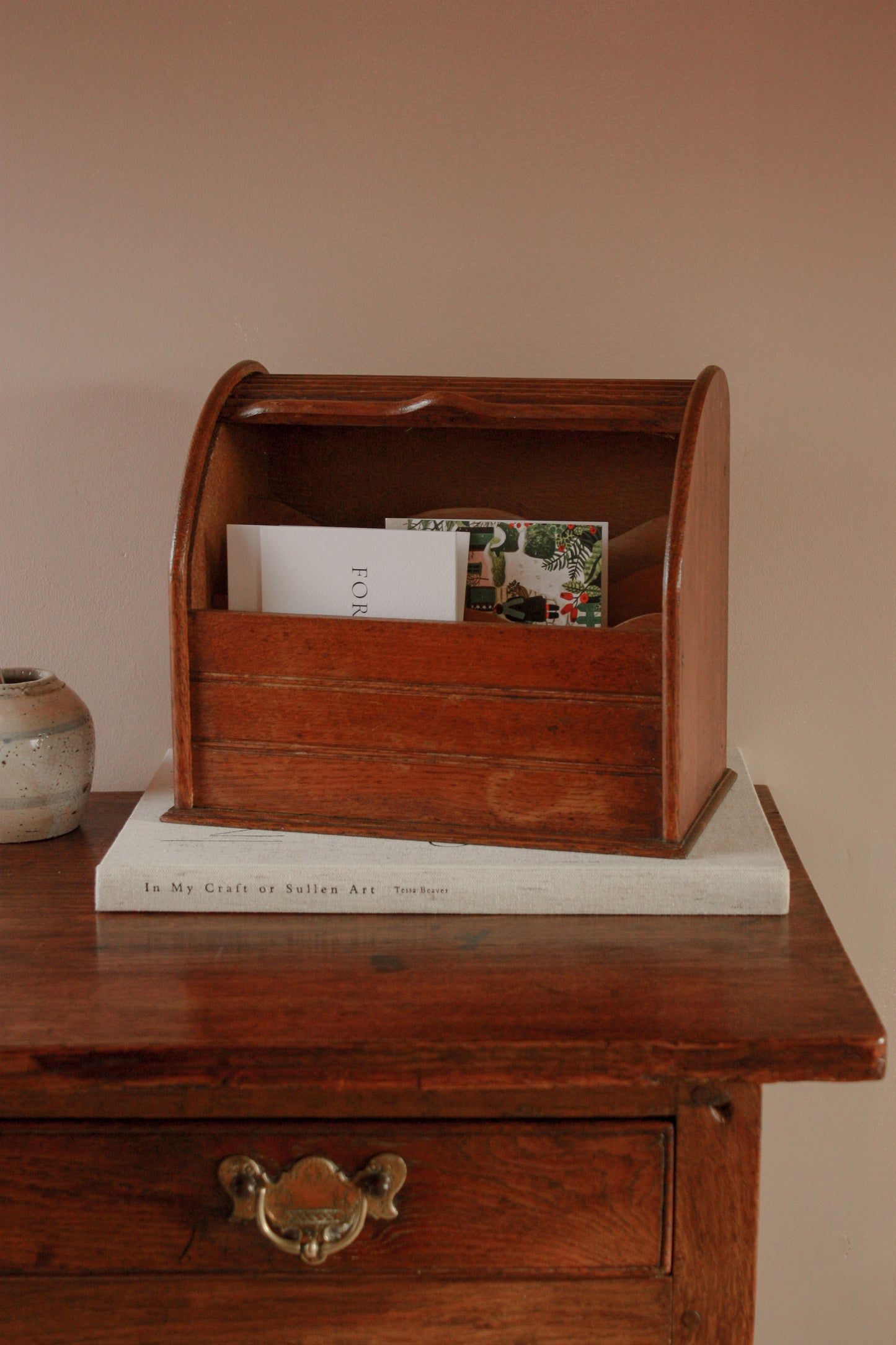 Vintage roll top desk organiser | letter rack