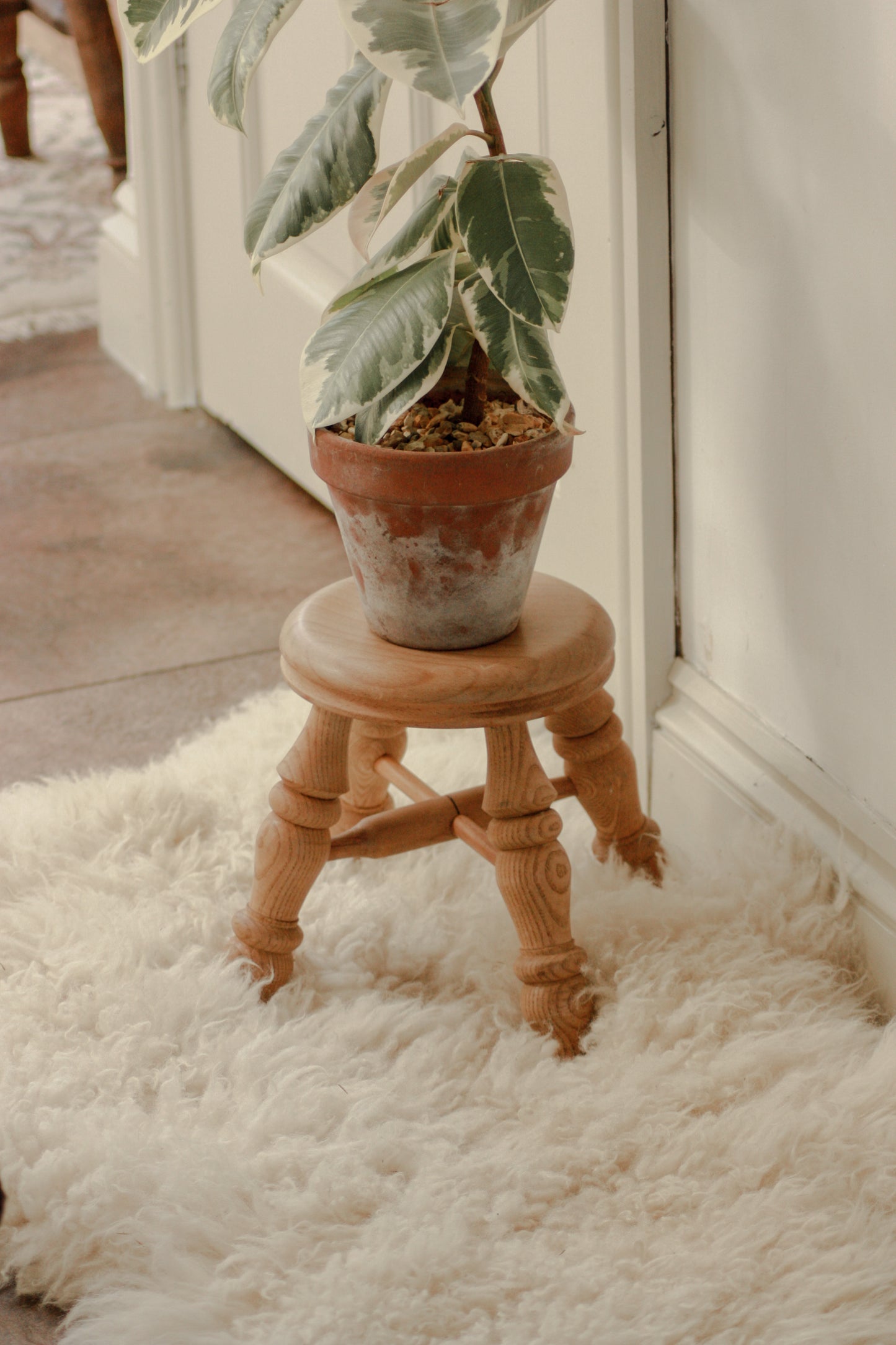 Vintage pine stool