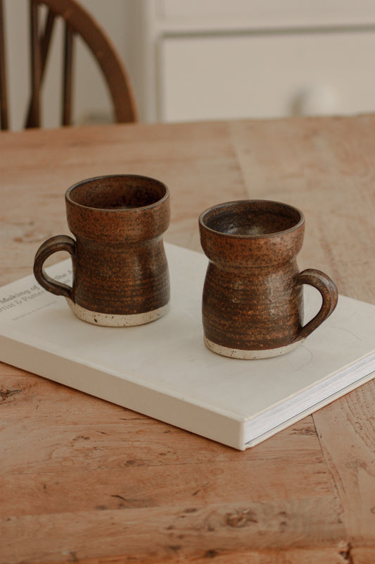 Set of two studio pottery mugs