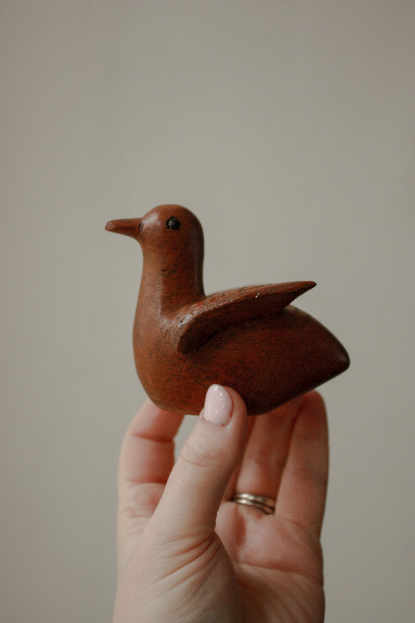 Vintage hand carved wooden duck