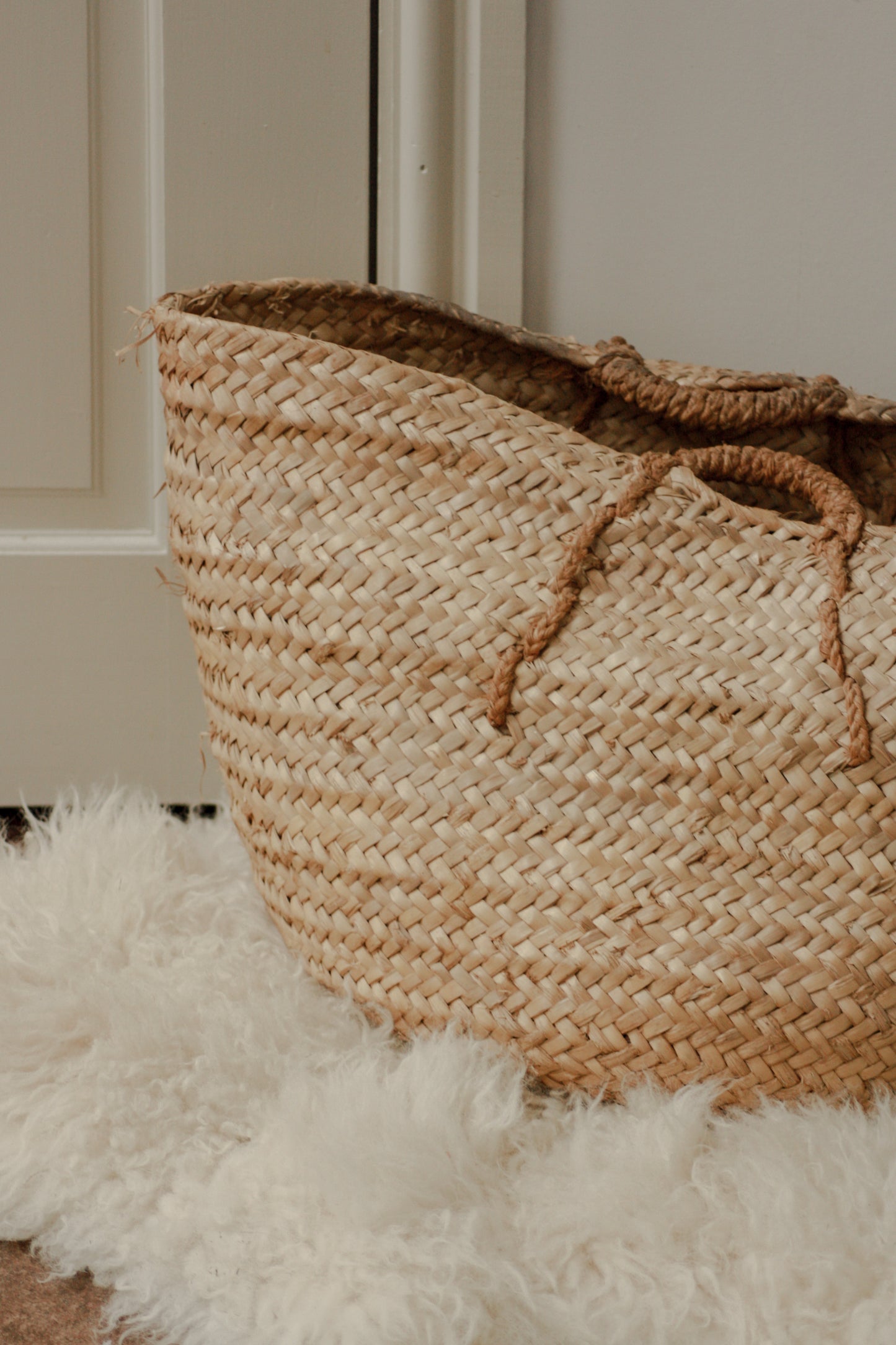 Vintage Spanish woven basket