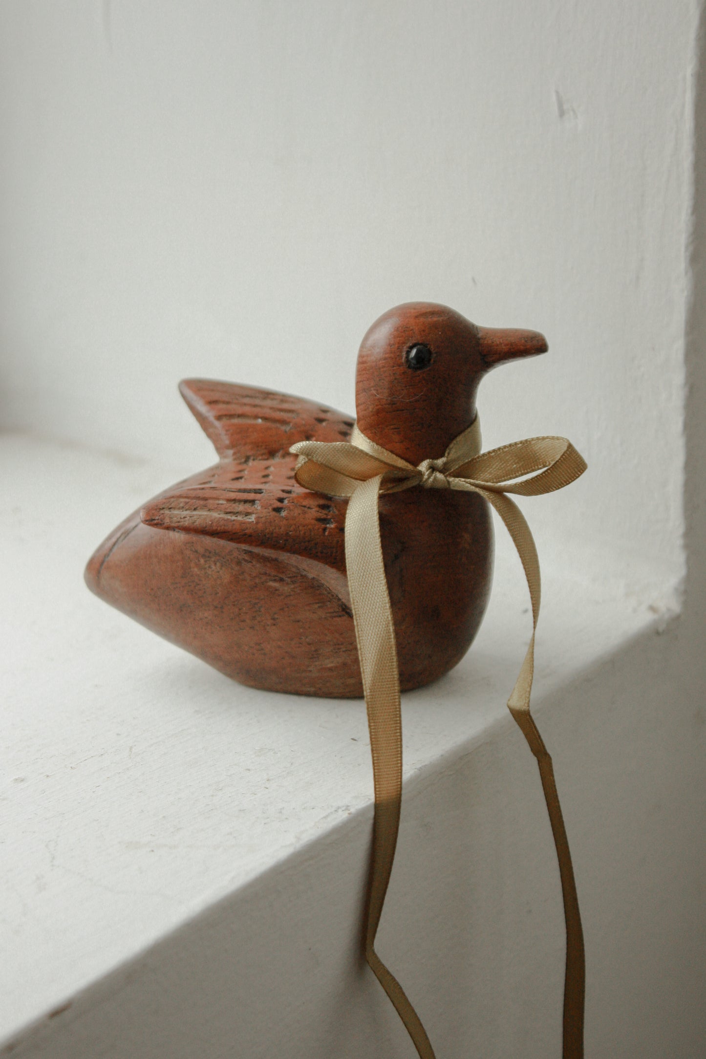 Vintage hand carved wooden duck