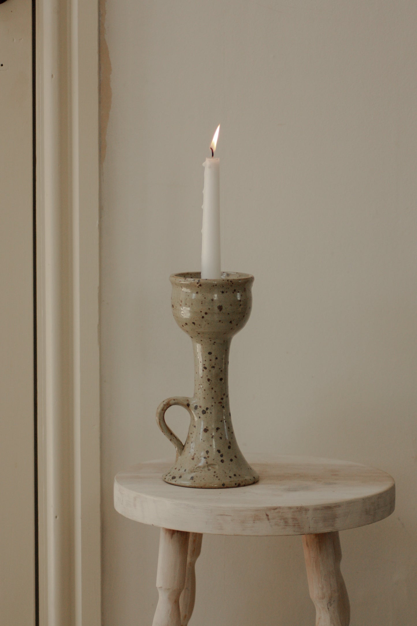 Vintage French speckled candleholder