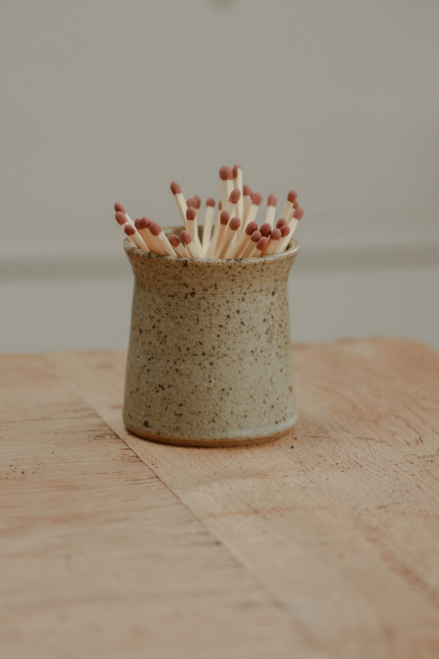 Vintage studio pottery match pot