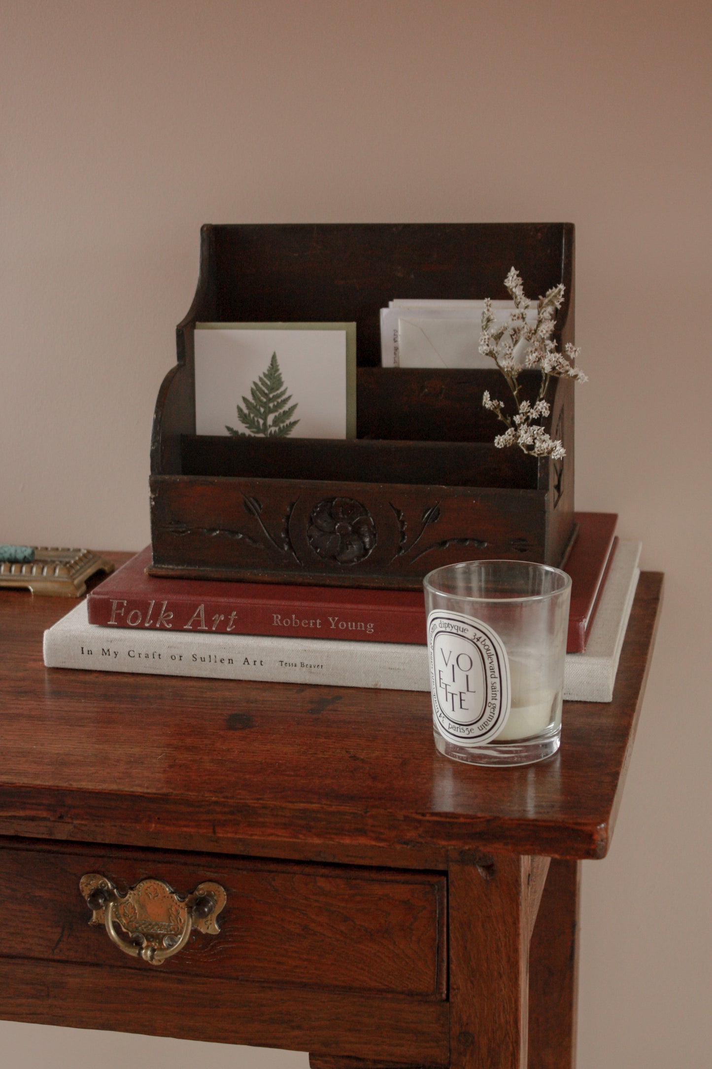 Vintage wooden desk organiser | letter rack