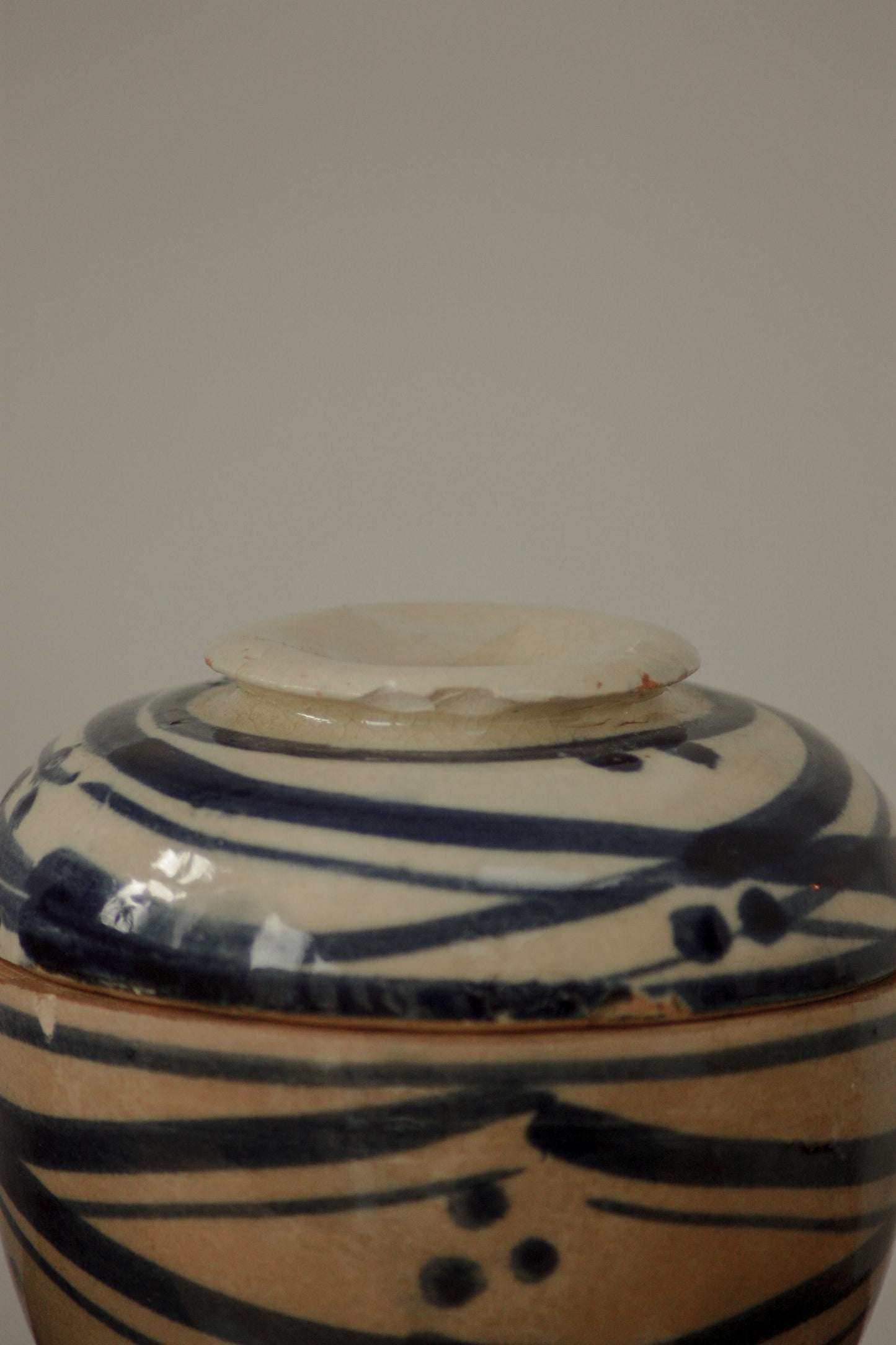 Vintage rustic ceramic Chinese rice bowl