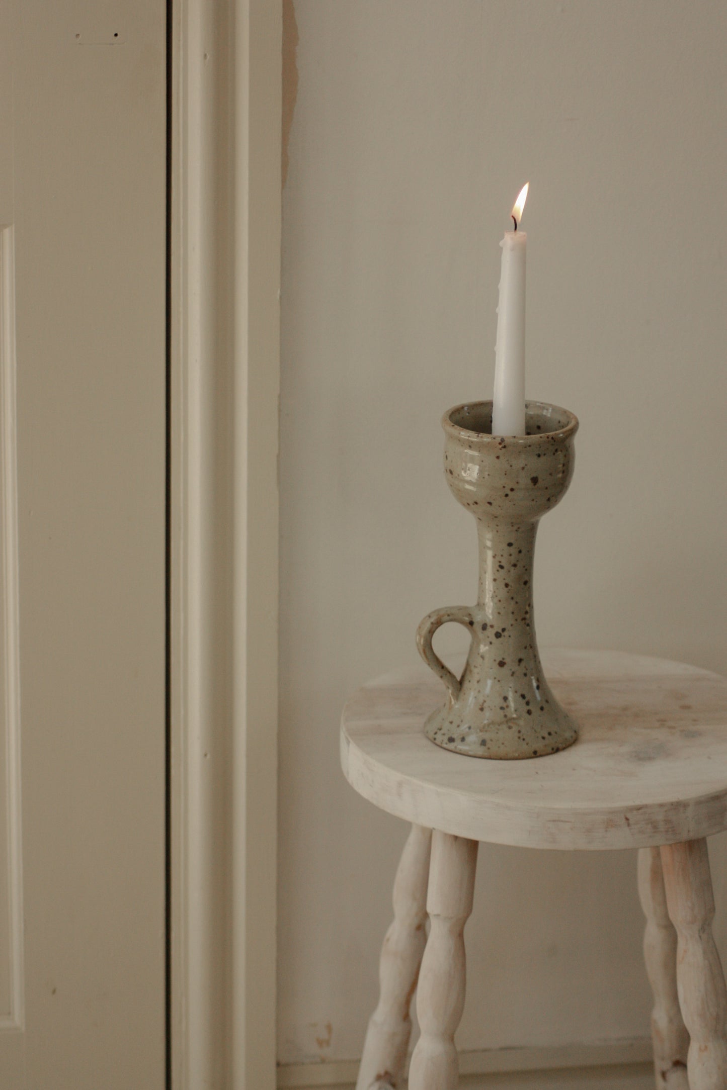 Vintage French speckled candleholder