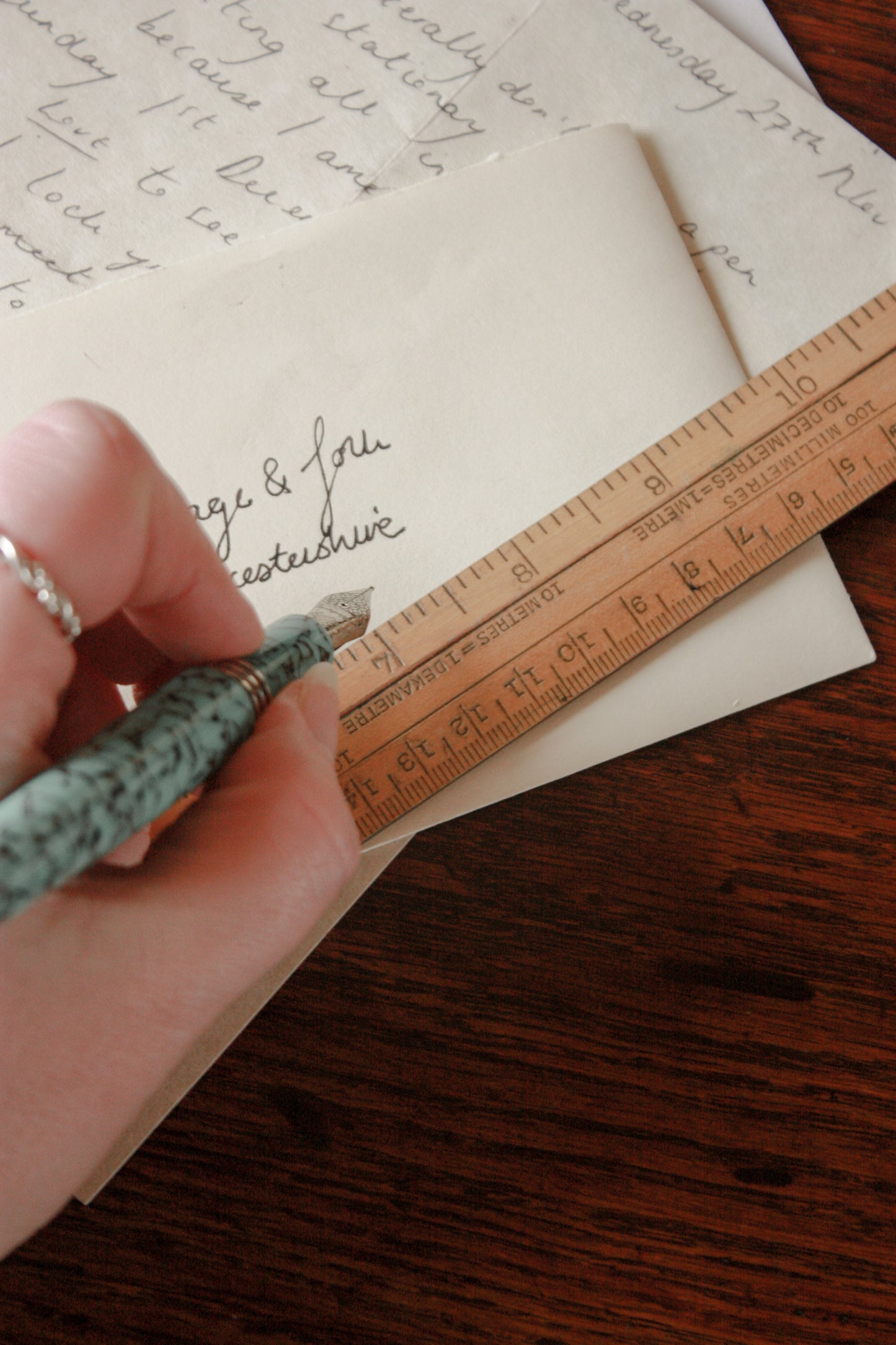 Vintage wooden 32cm ruler