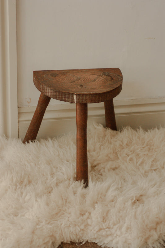 Vintage French half moon stool