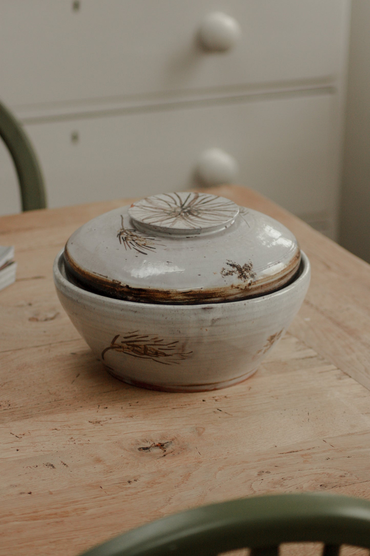 Vintage studio pottery large lidded pot