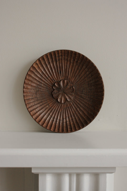 Vintage carved wooden bowl dish