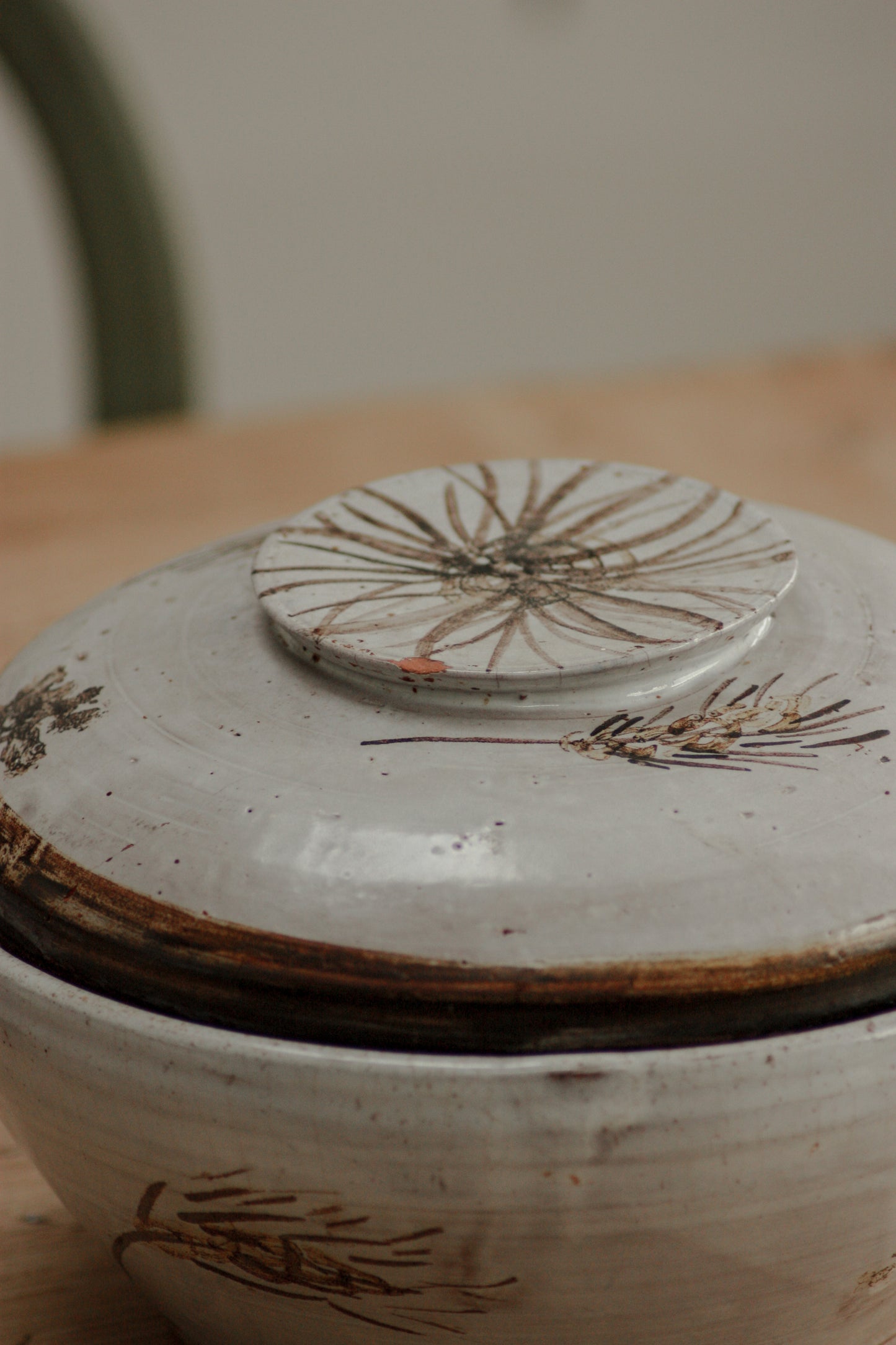 Vintage studio pottery large lidded pot