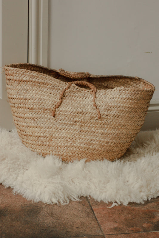 Vintage Spanish woven basket