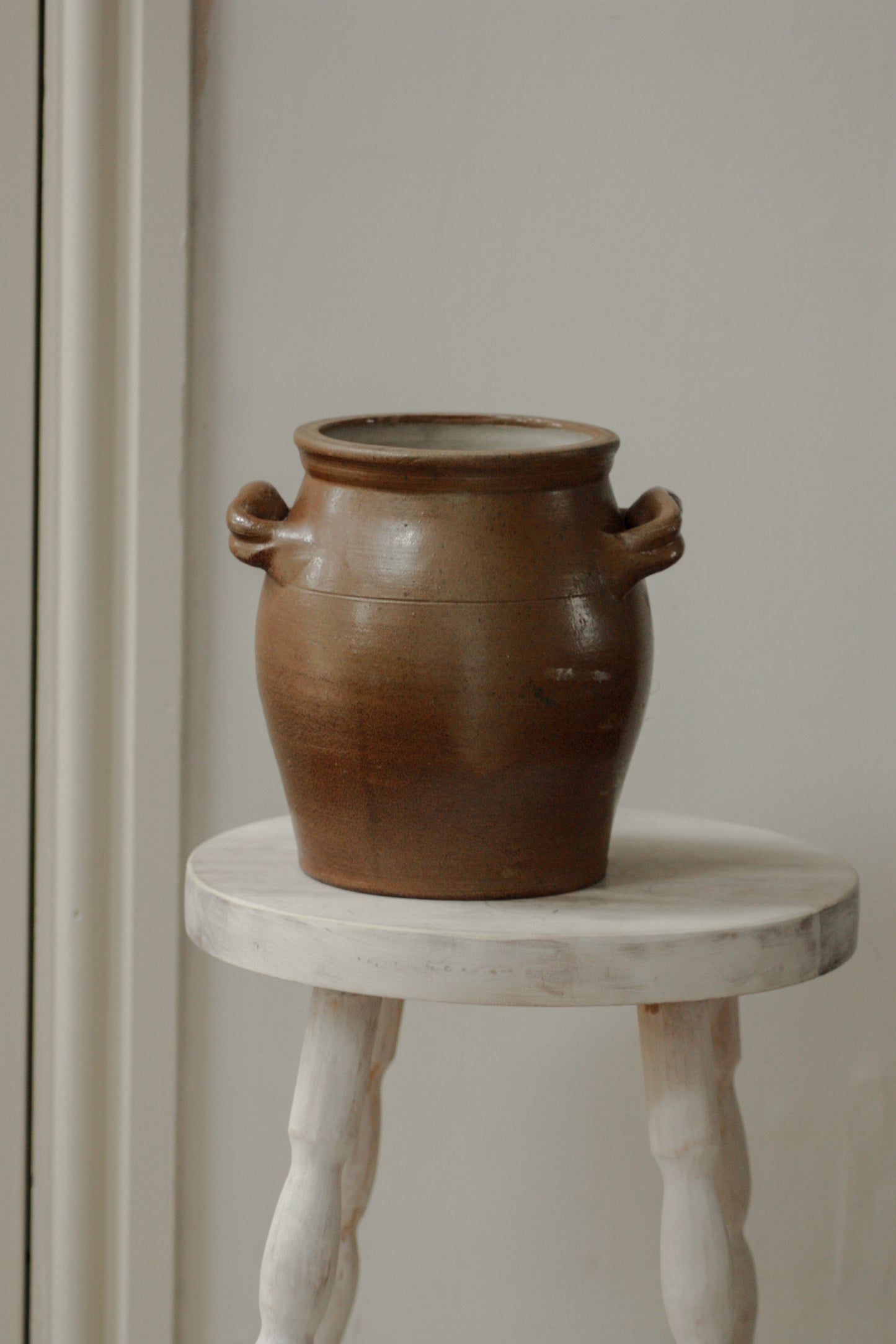 Vintage French confit pot with wavy handles