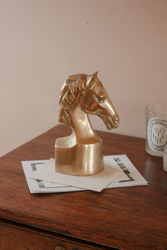 Vintage mid-century brass horse paperweight