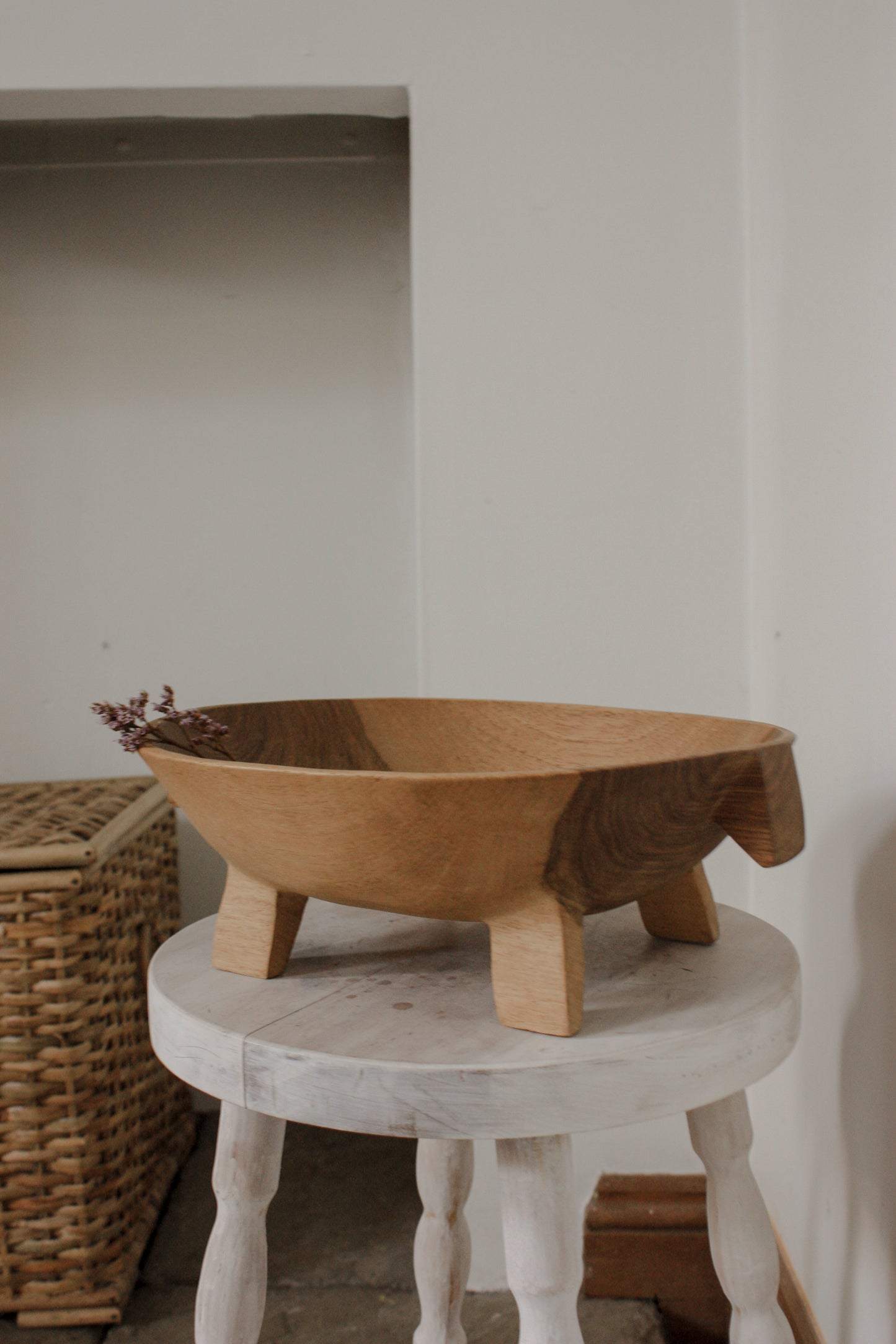 Vintage Swaziland wooden footed bowl