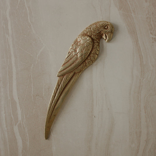 Vintage brass parrot letter opener