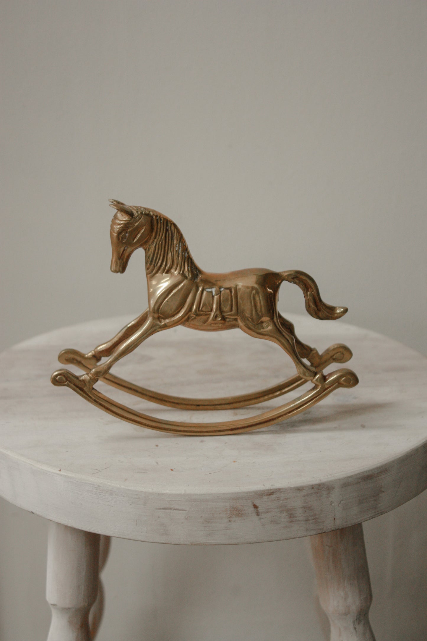 Vintage brass rocking horse