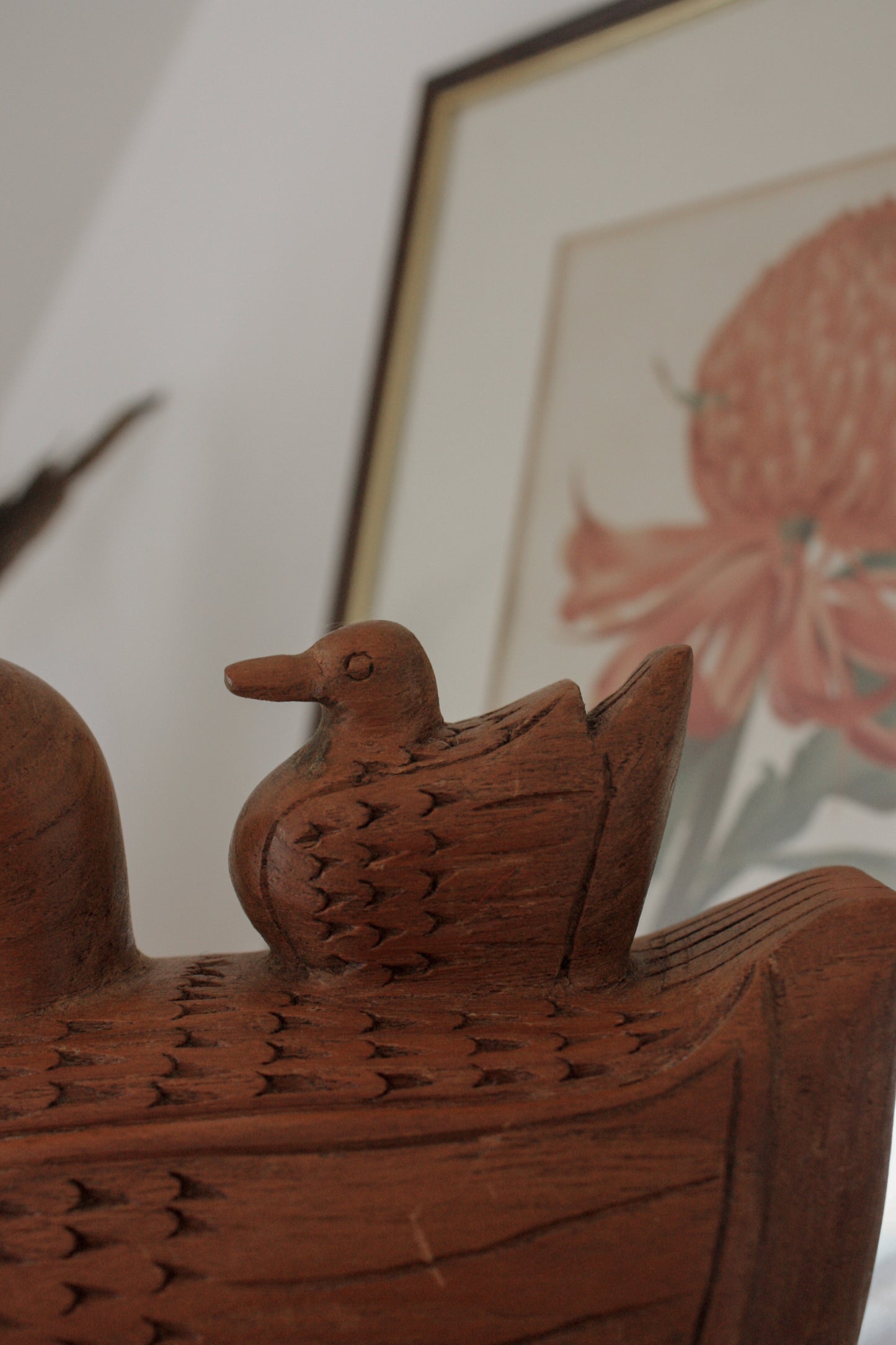 Vintage wooden duck trinket box