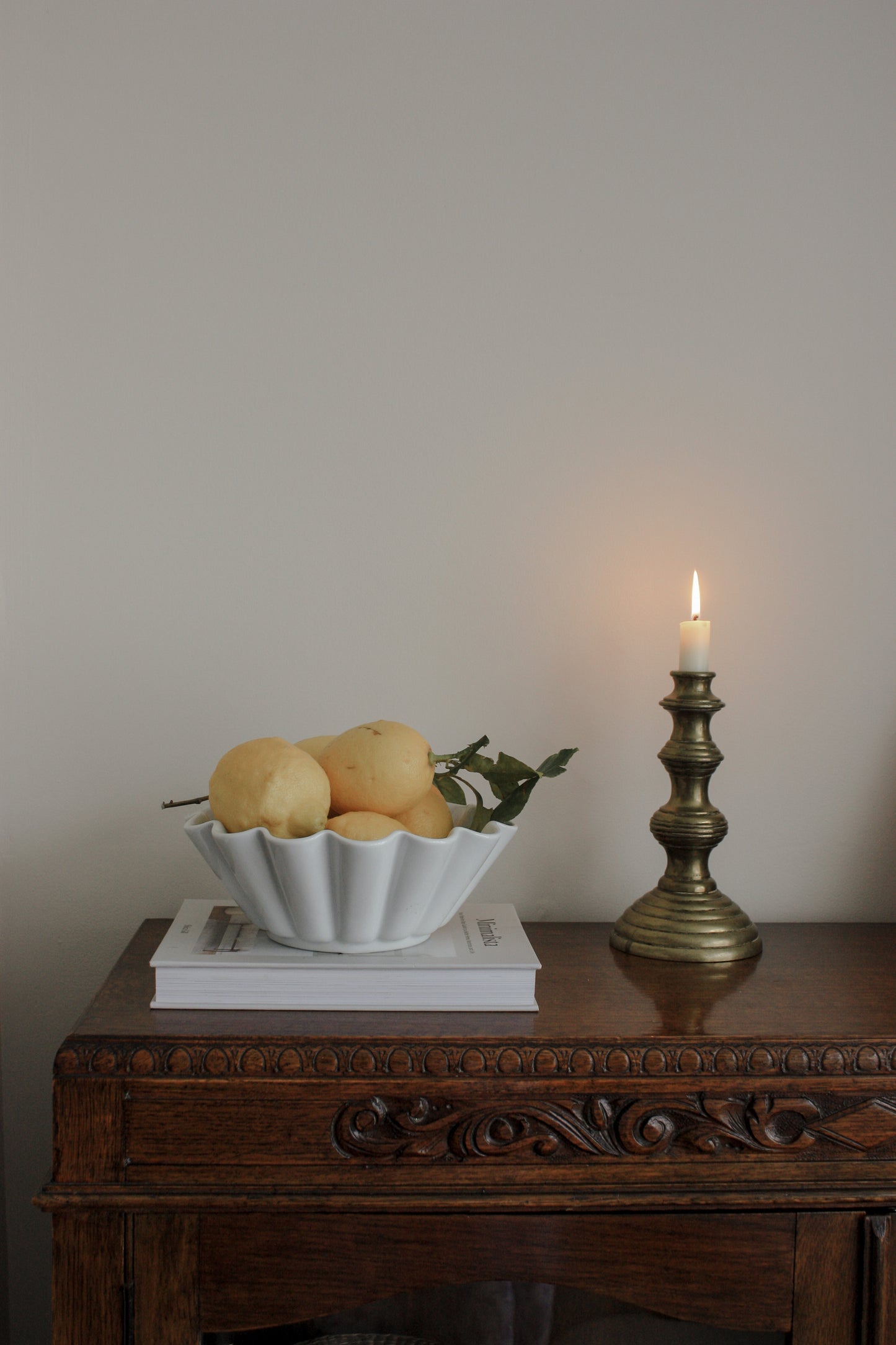 Vintage French scalloped jelly mould bowl