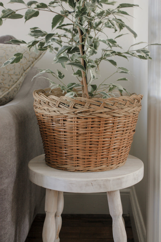 Vintage woven planter basket