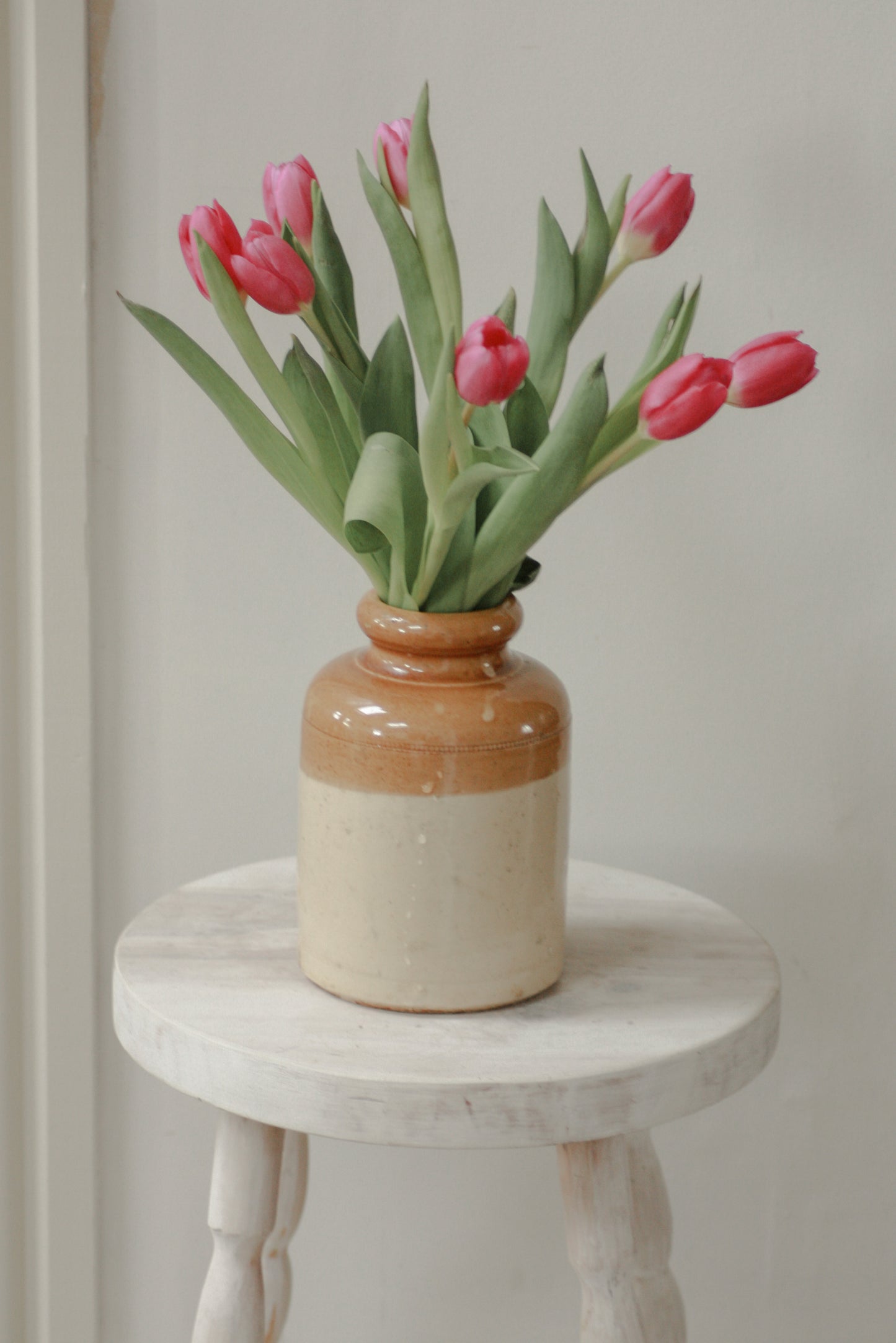 Vintage two-tone stoneware jar