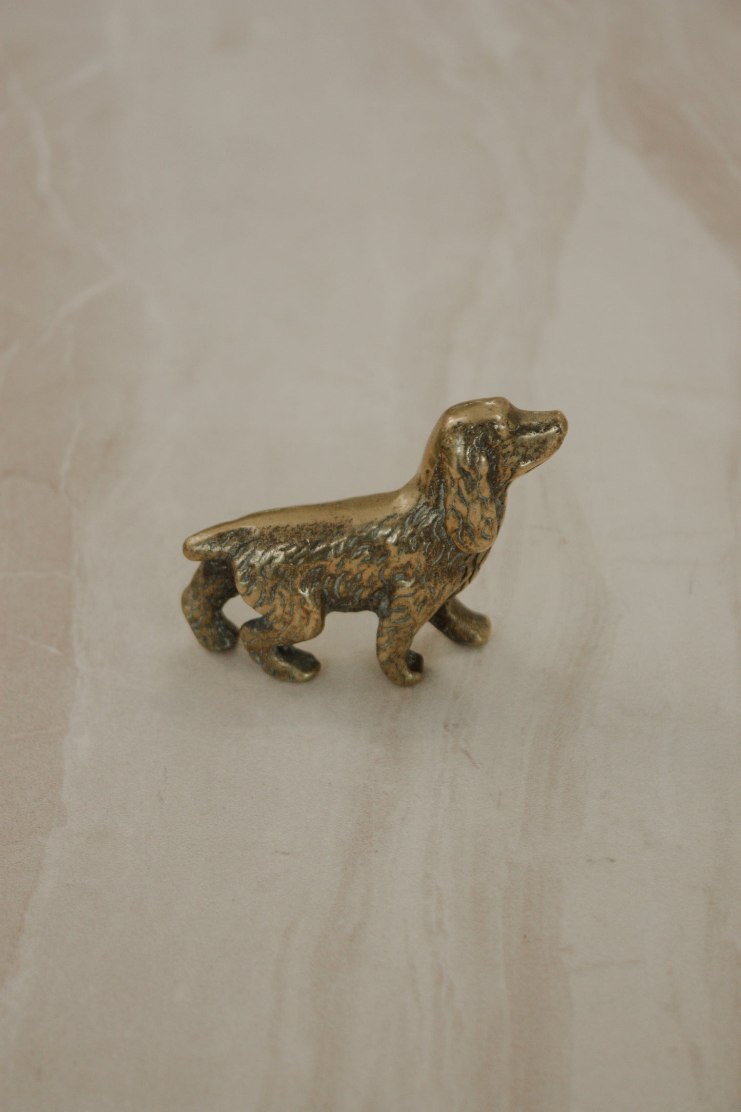 Vintage brass spaniel paperweight