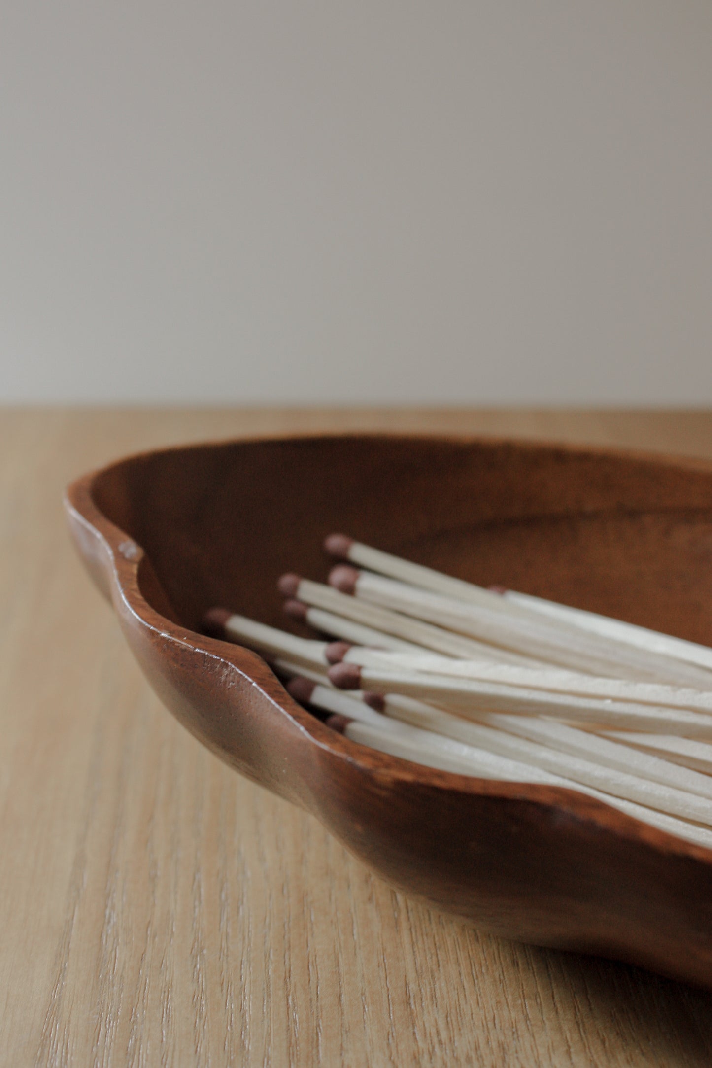 Vintage clam shaped wooden dish