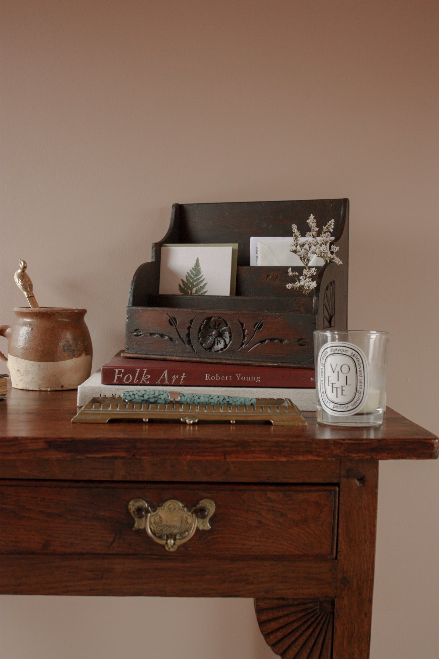 Vintage wooden desk organiser | letter rack