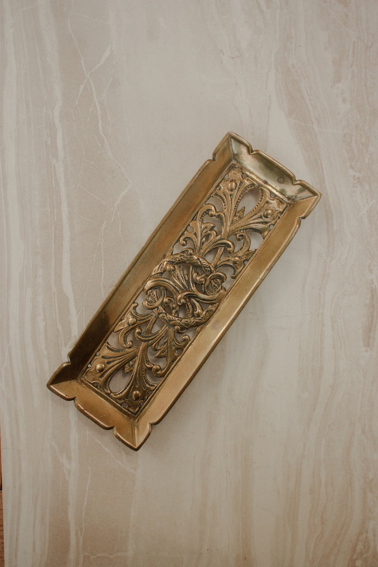 Vintage brass pen tray