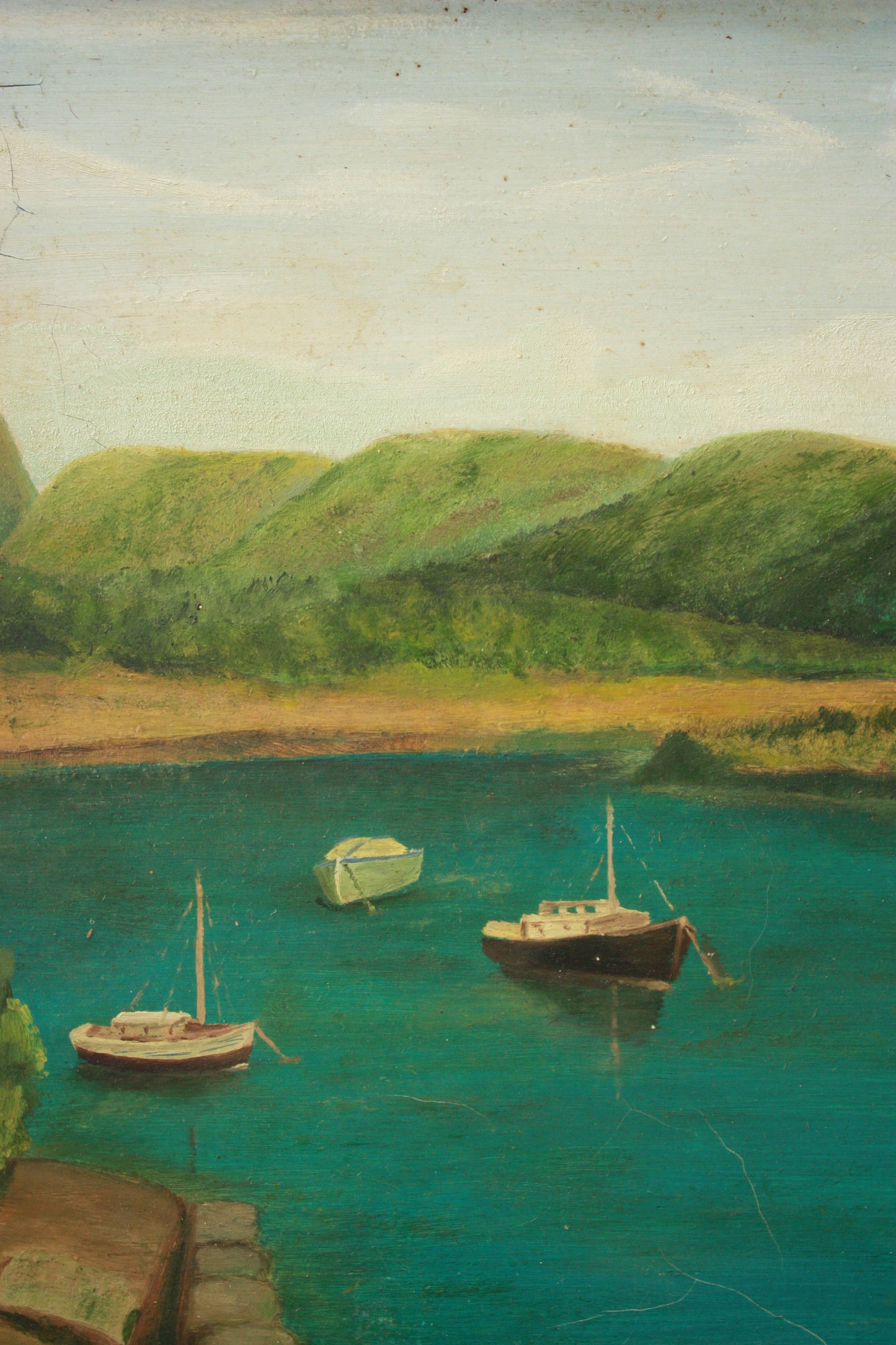 Vintage oil on board - Calm Waters