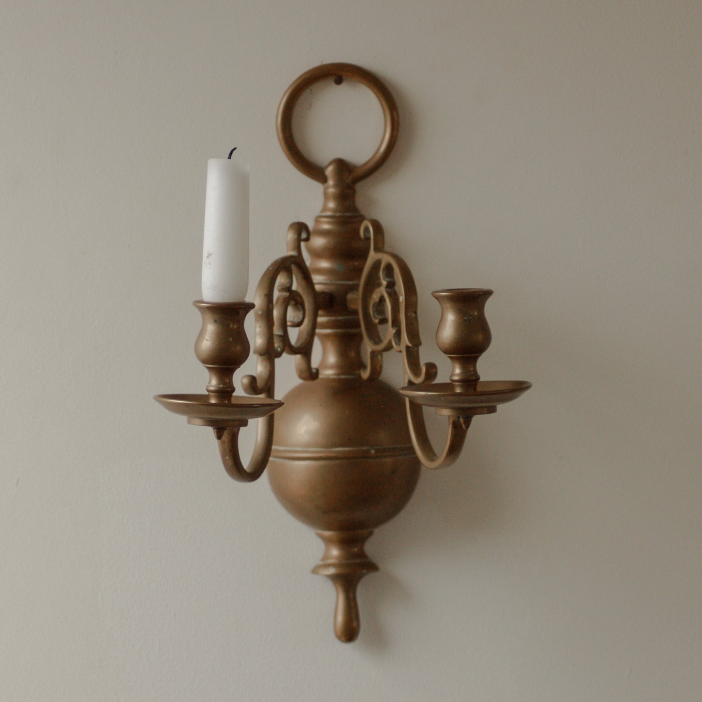 Antique 19th century double candle sconce