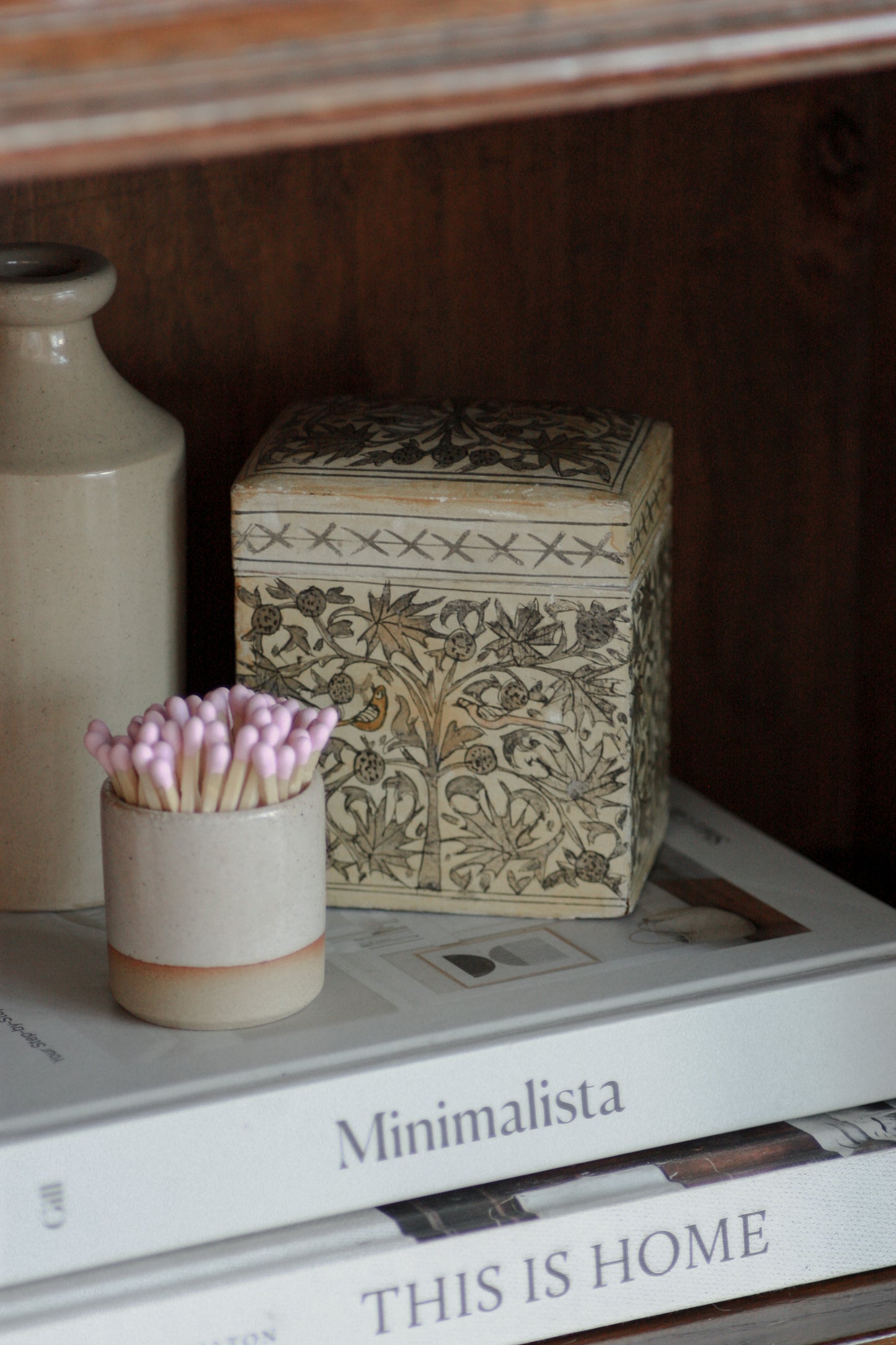 Vintage wooden card box