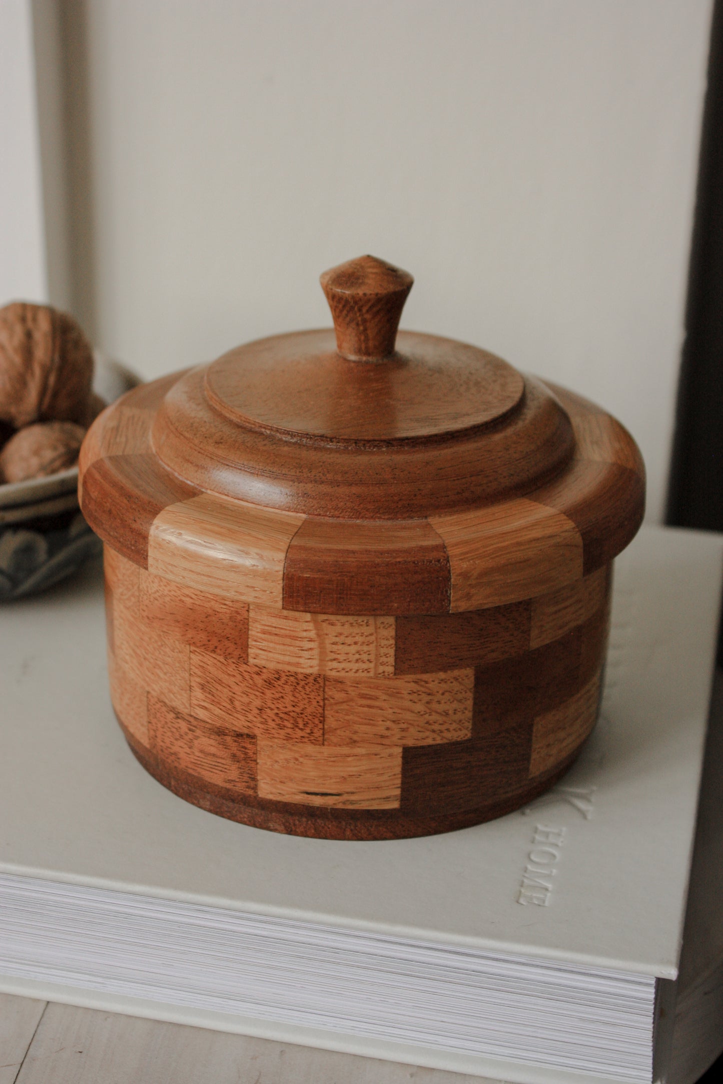 Vintage oak mahogany trinket box