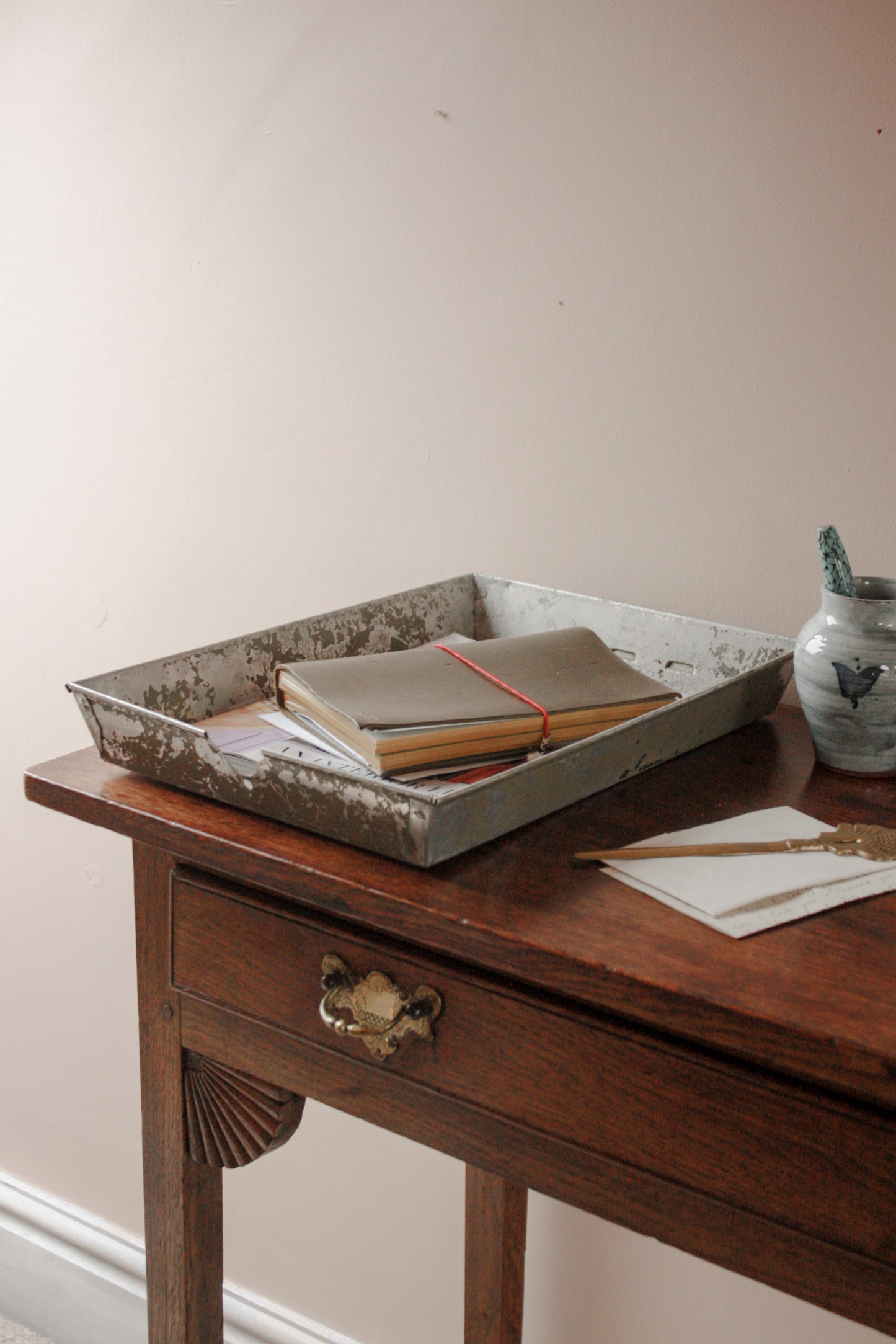 Vintage chippy metal in-tray