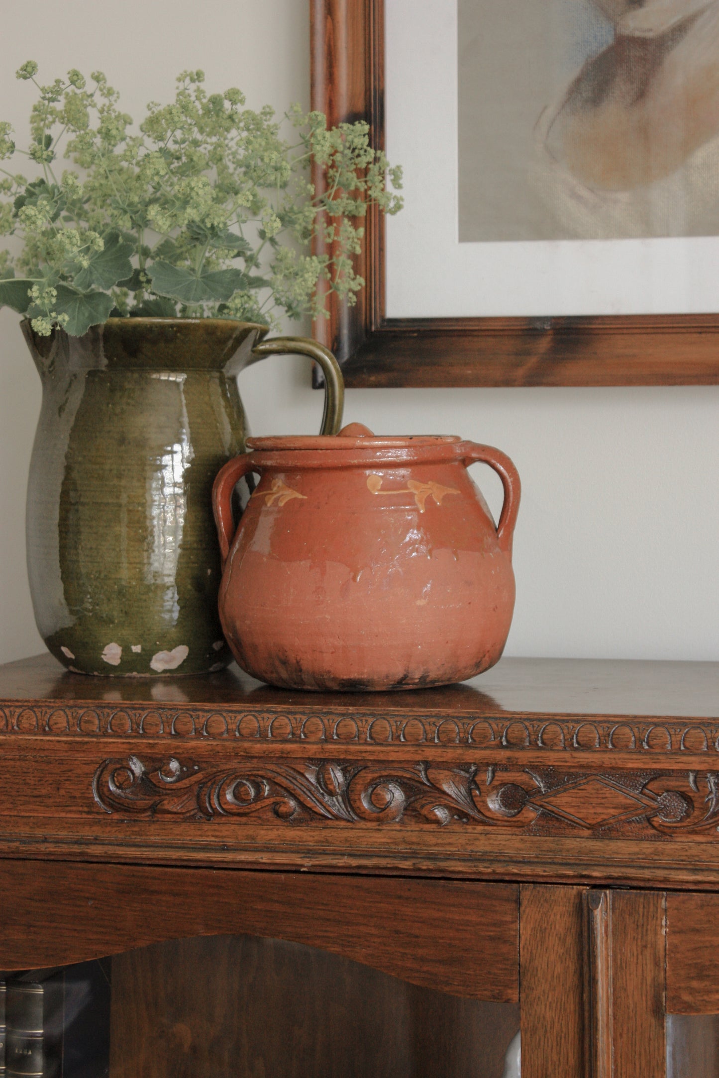 Antique French slipware pot