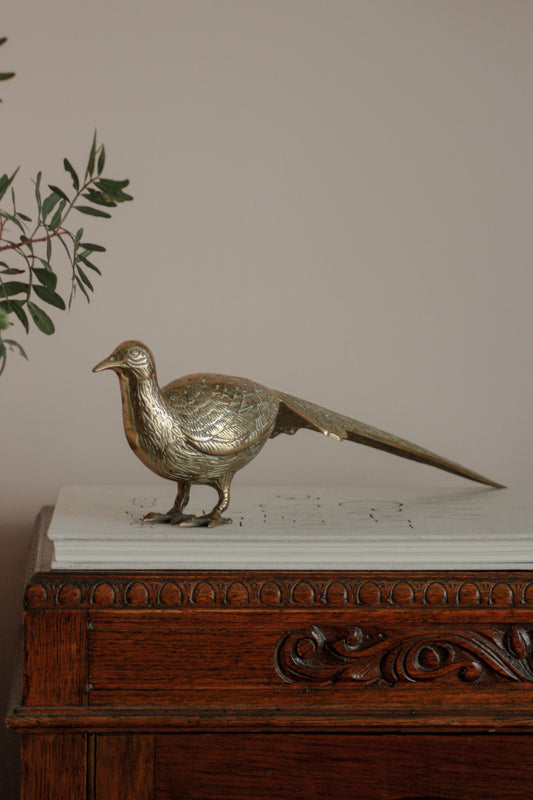 Vintage brass pheasant