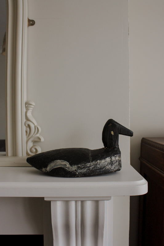 Vintage hand carved wooden decoy duck