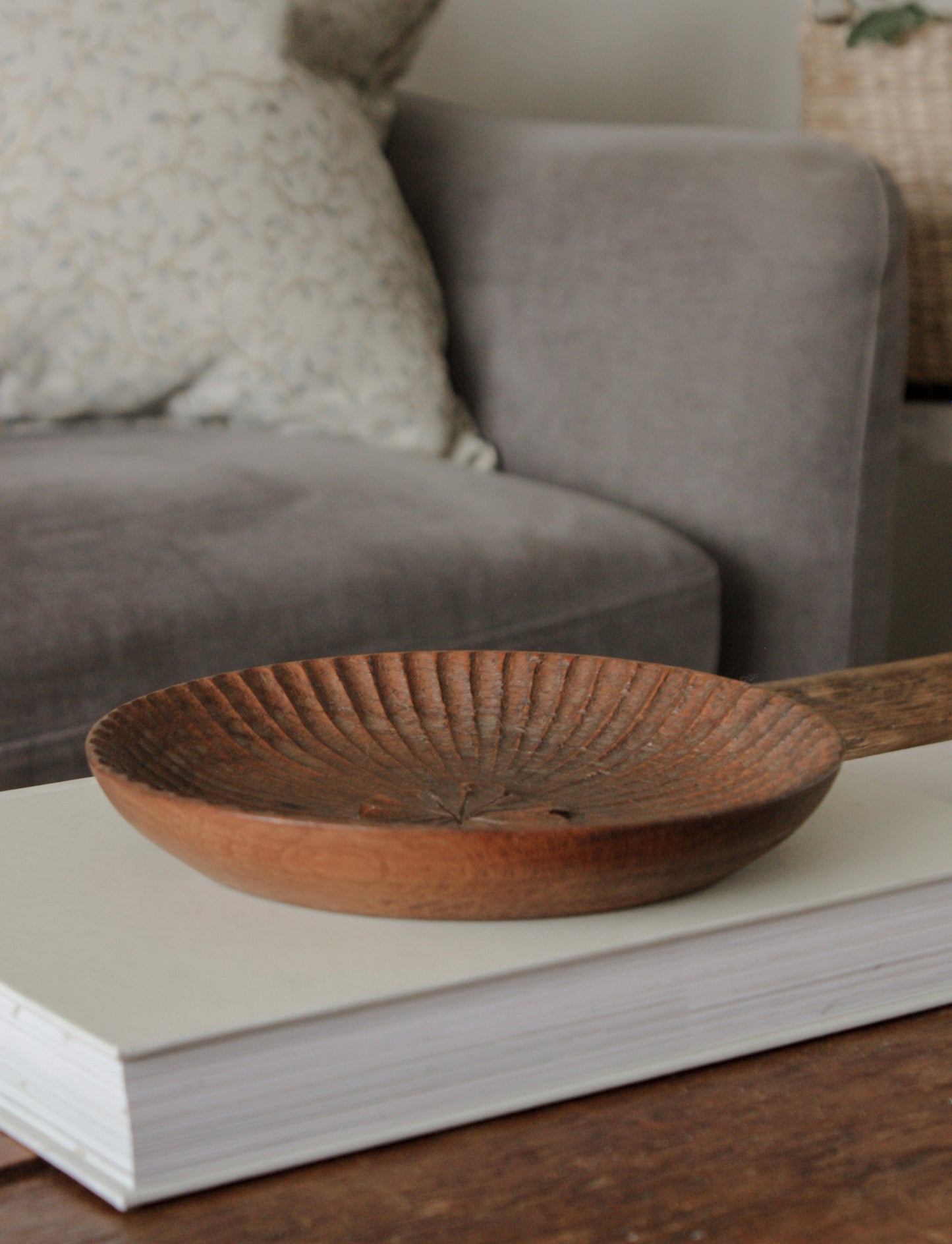 Vintage carved wooden bowl dish