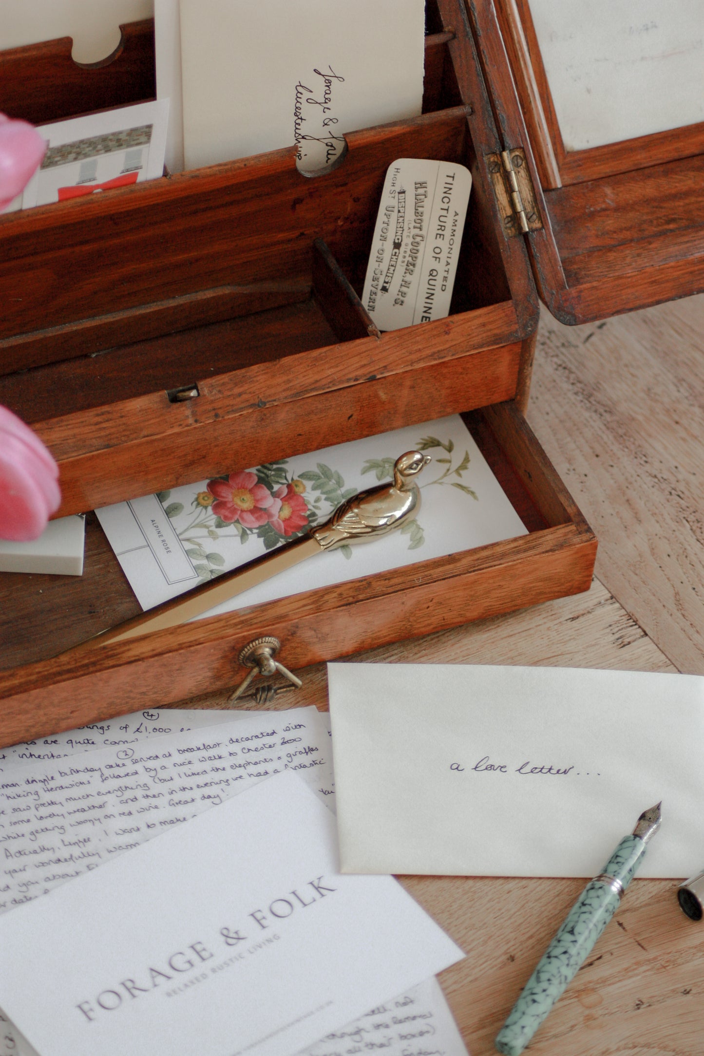 Vintage brass duck letter opener