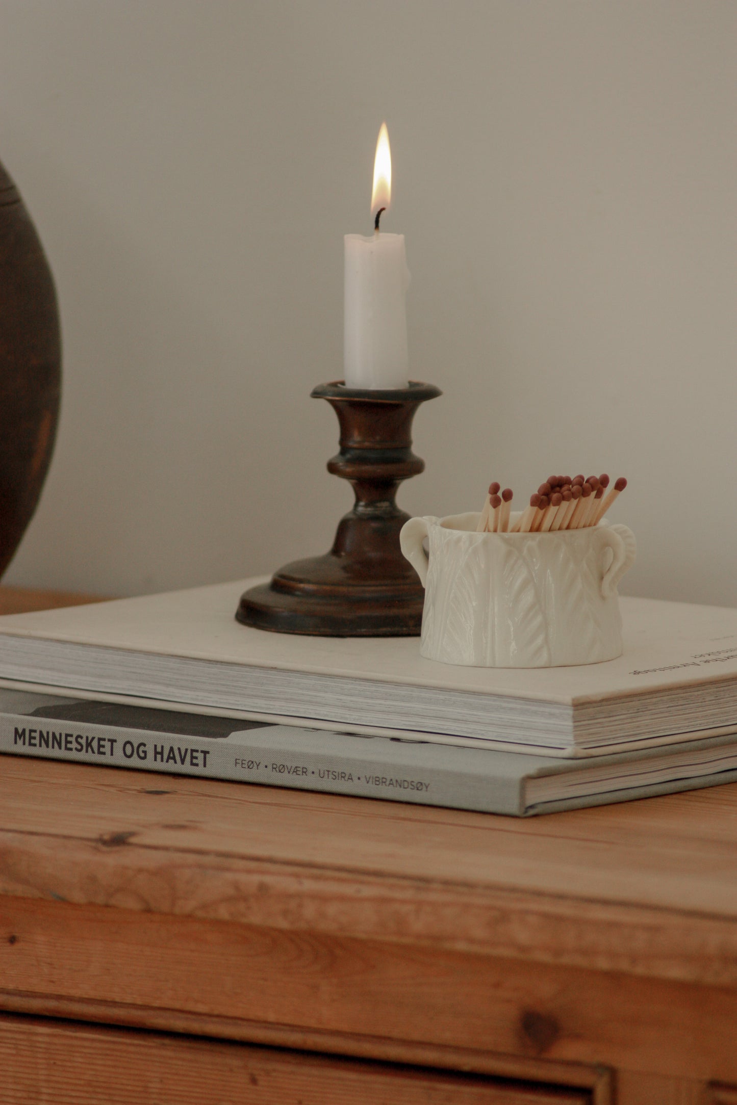 Antique Victorian copper candleholder