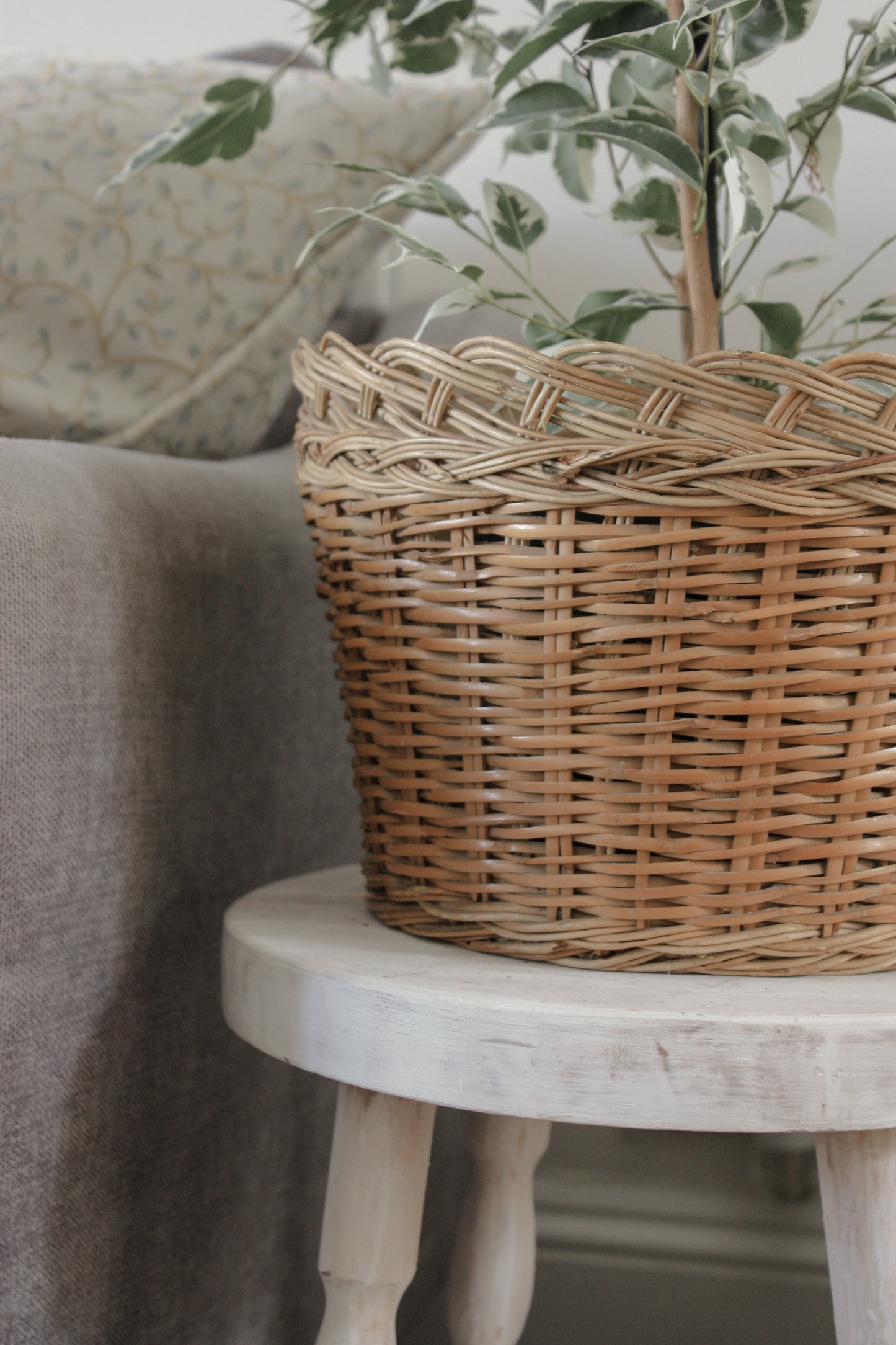 Vintage woven planter basket