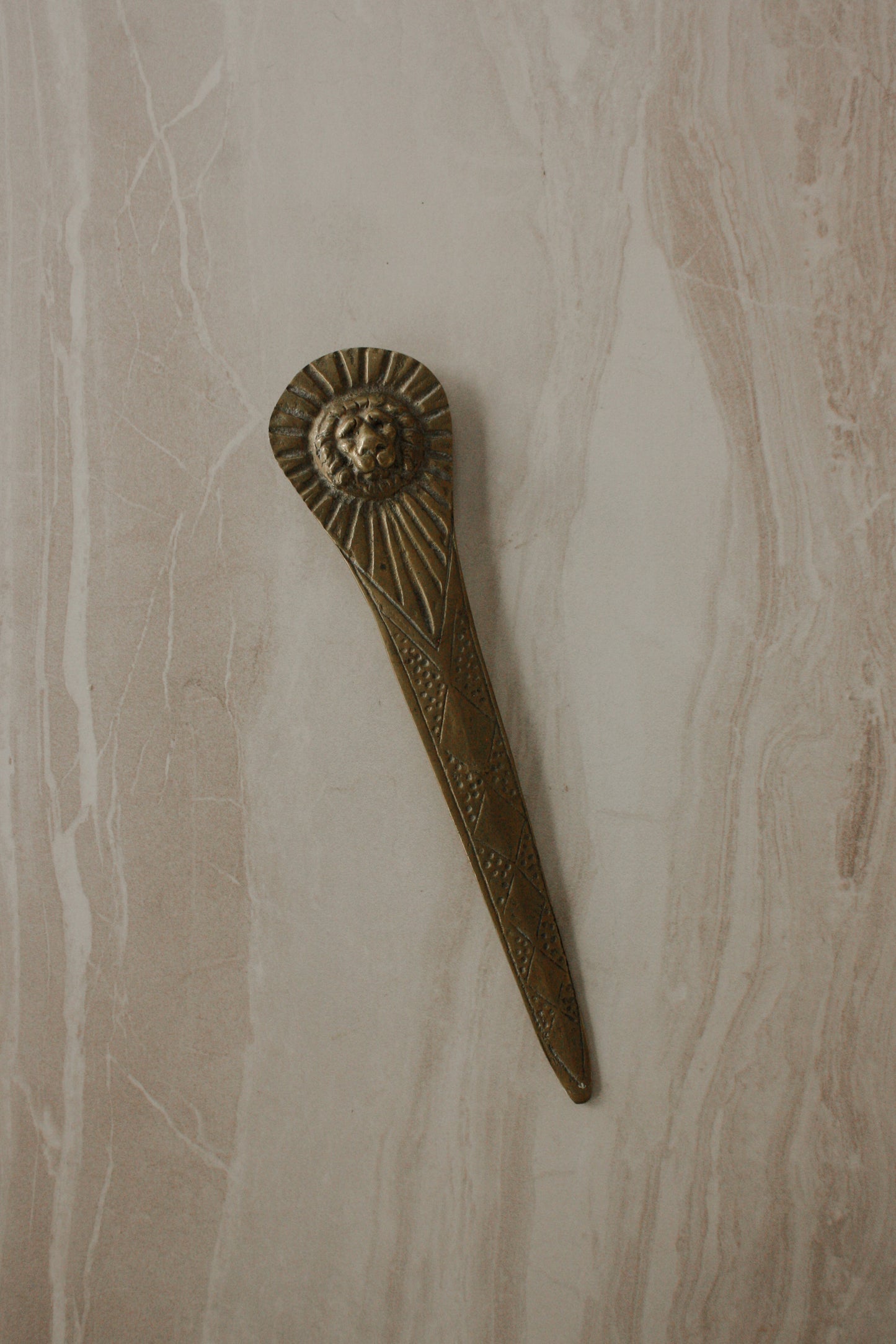 Vintage brass lion letter opener