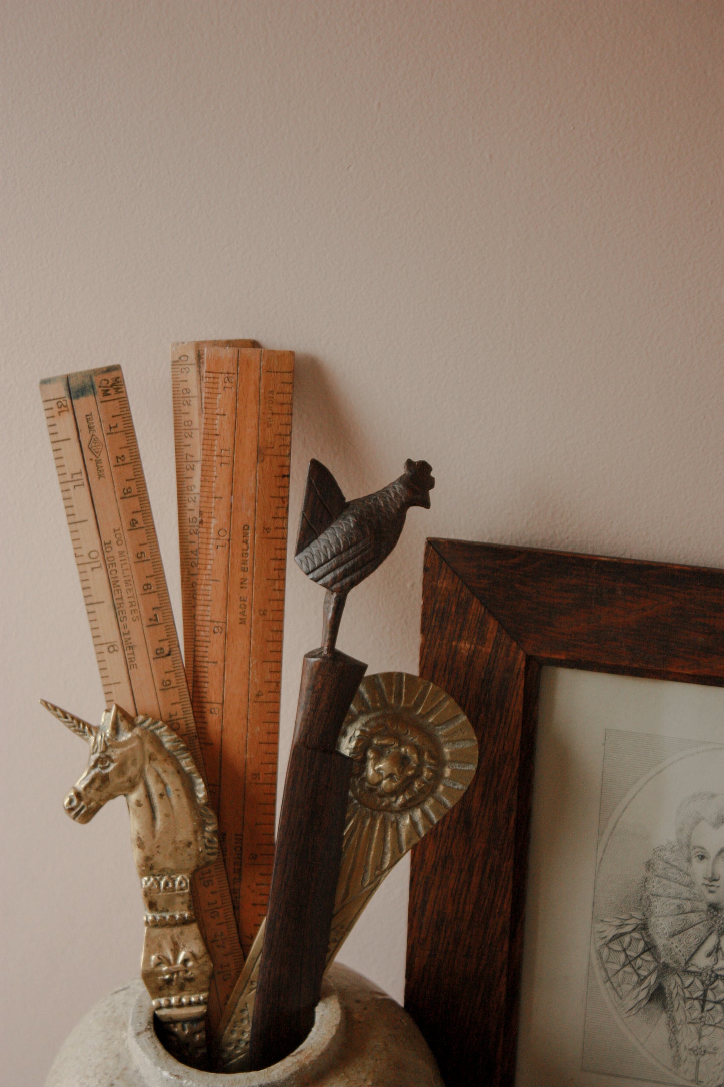 Vintage wooden 32cm ruler