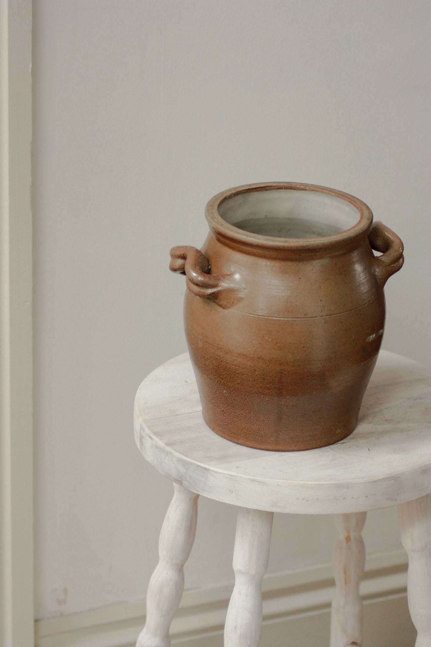 Vintage French confit pot with wavy handles