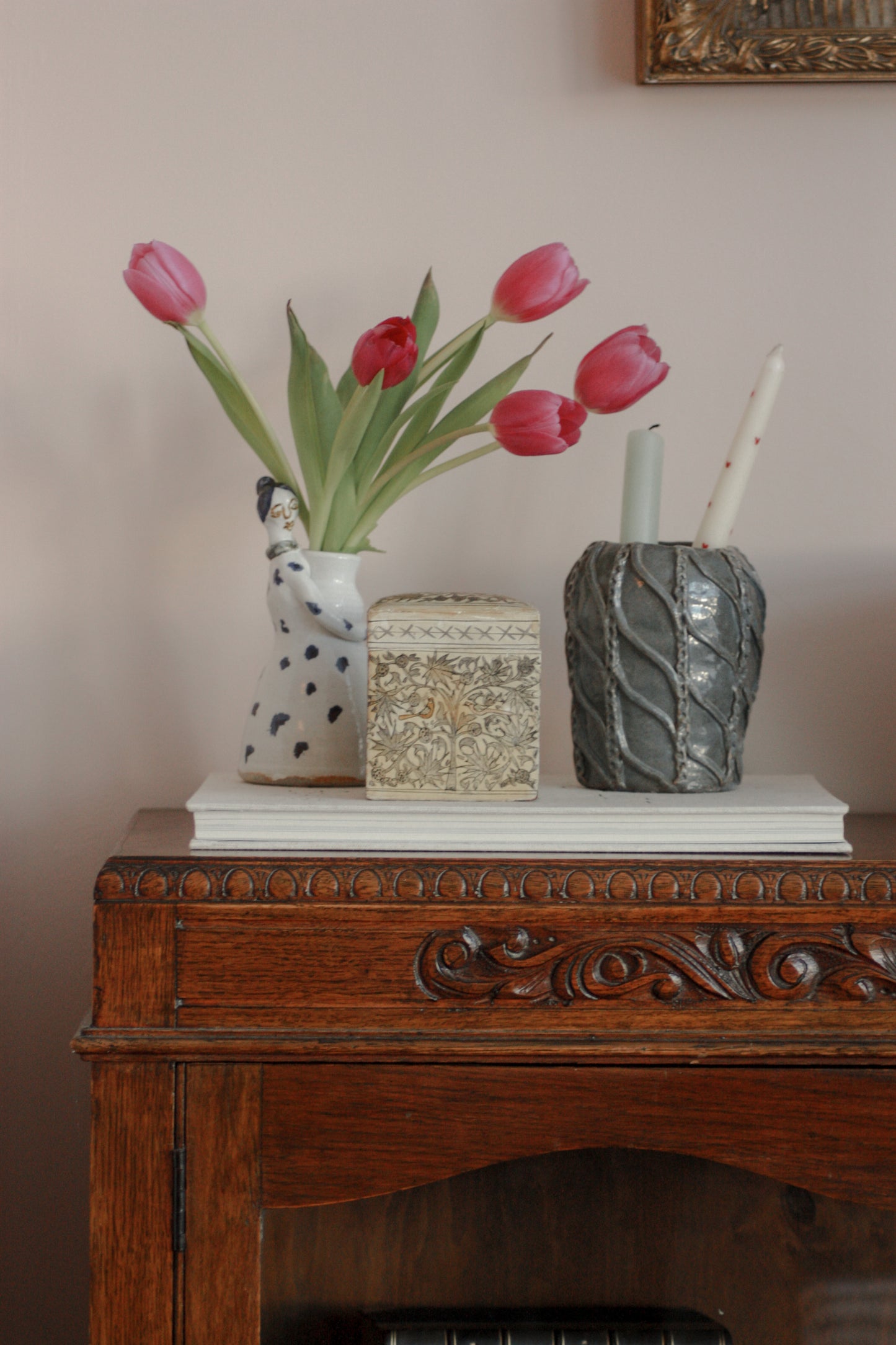 Vintage wooden card box