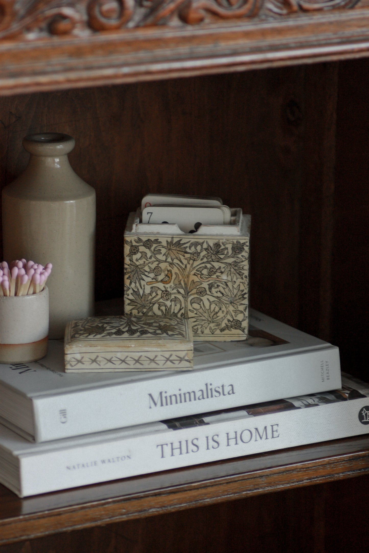 Vintage wooden card box