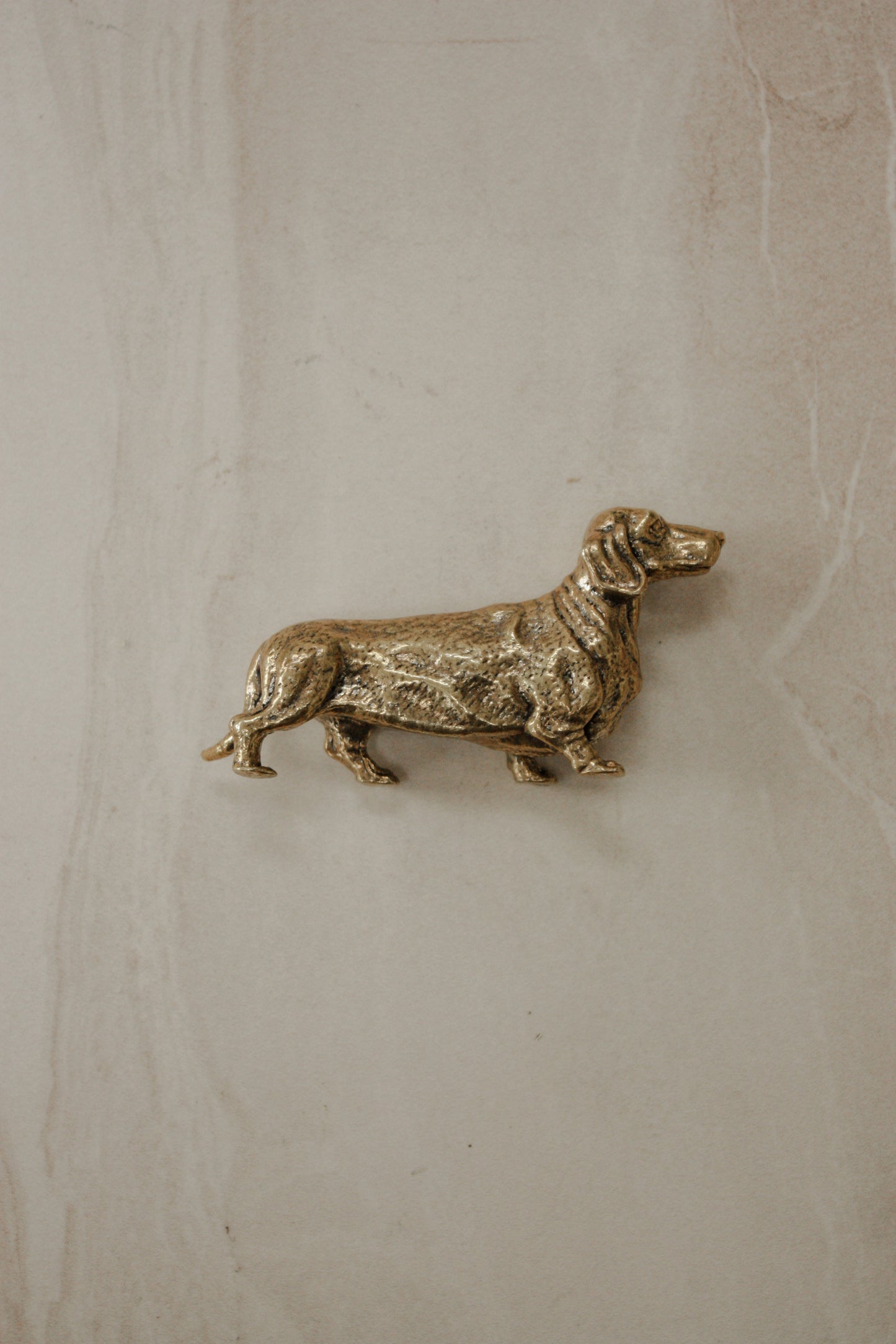 Vintage 60s/70s brass dachshund paperweight